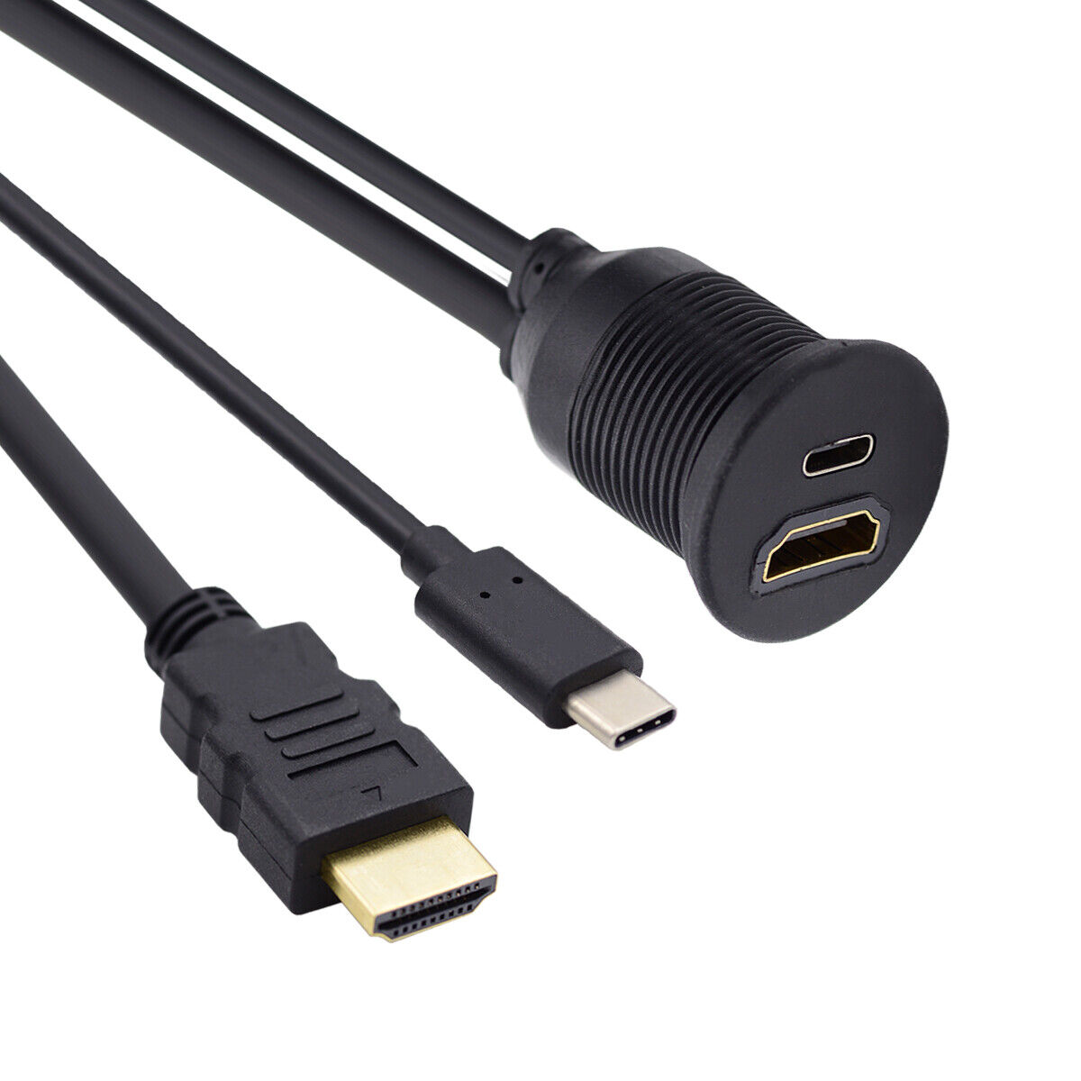 Cablecy Waterproof Dustproof USB-C Type-C USB 3.1 &HDMI 4K Extension Flush Ca