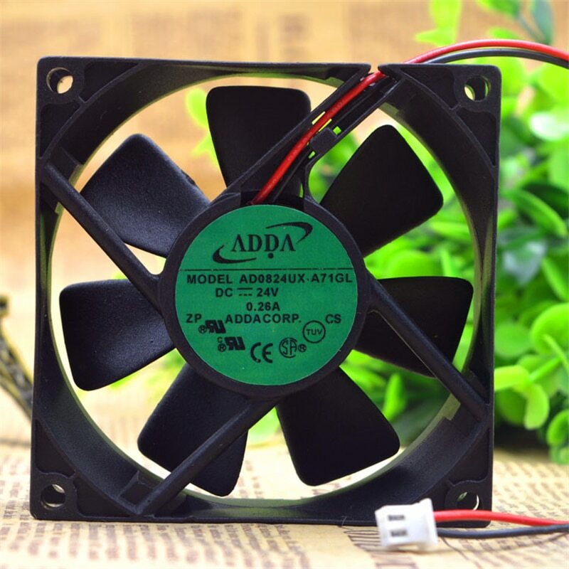 ADDA AD0824UX-A71GL 8025 8CM 24V 0.09A 2-wire Inverter Fan