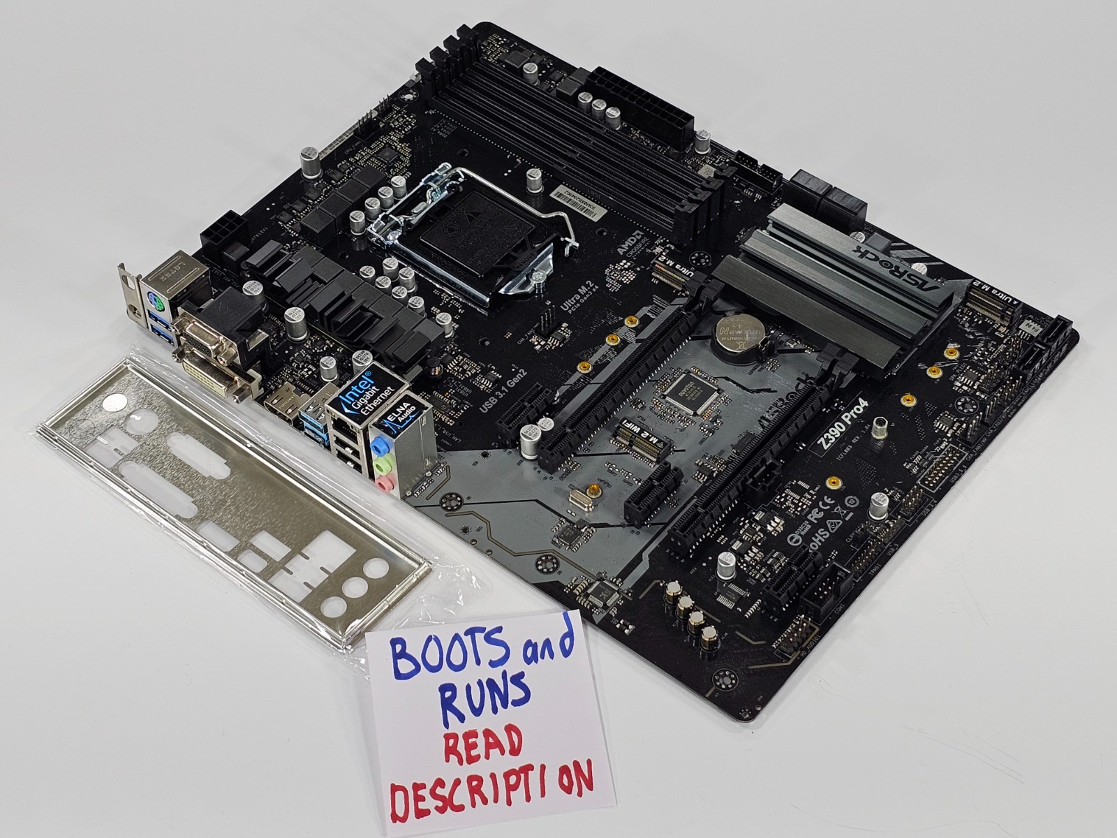 [READ DESCRIPTION] ASRock Z390 Pro4 Intel Z390 ATX DDR4 LGA 1151 Motherboard