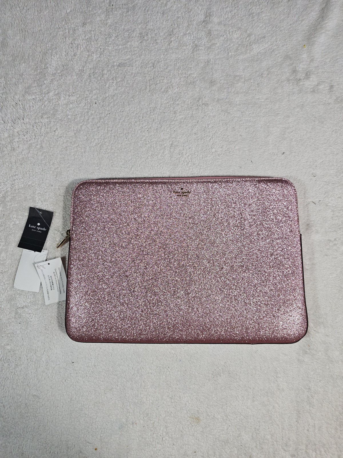 Kate Spade Glimmer Laptop Sleeve Case Mitten Pink 15 inch Glitter Metallic KE455