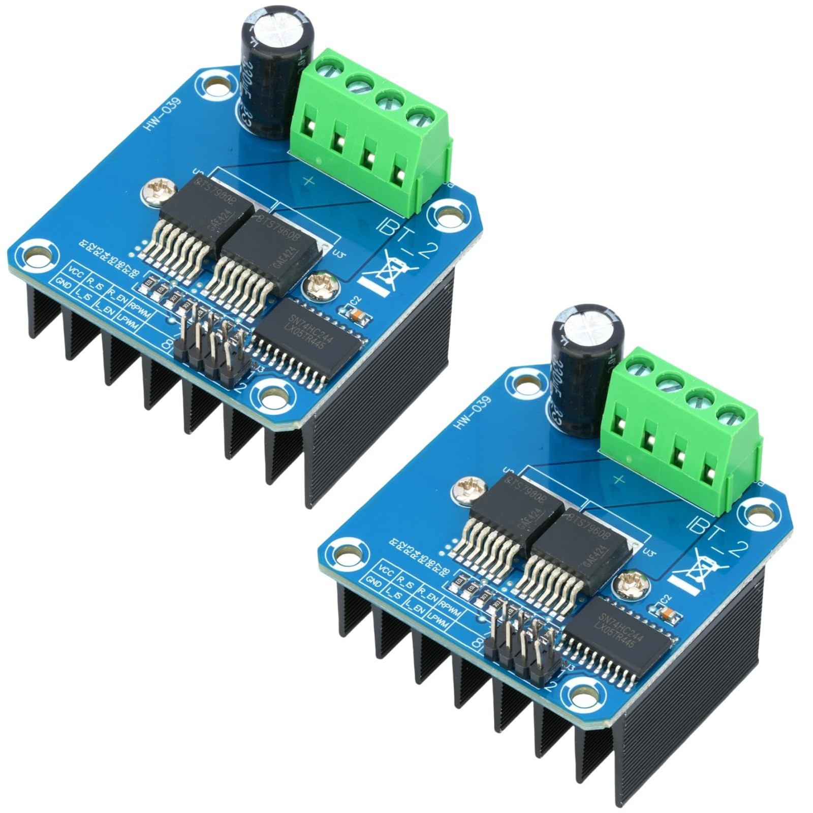 2Pcs BTS7960 43A High Power H-Bridge Motor Driver Module Compatible with for ...