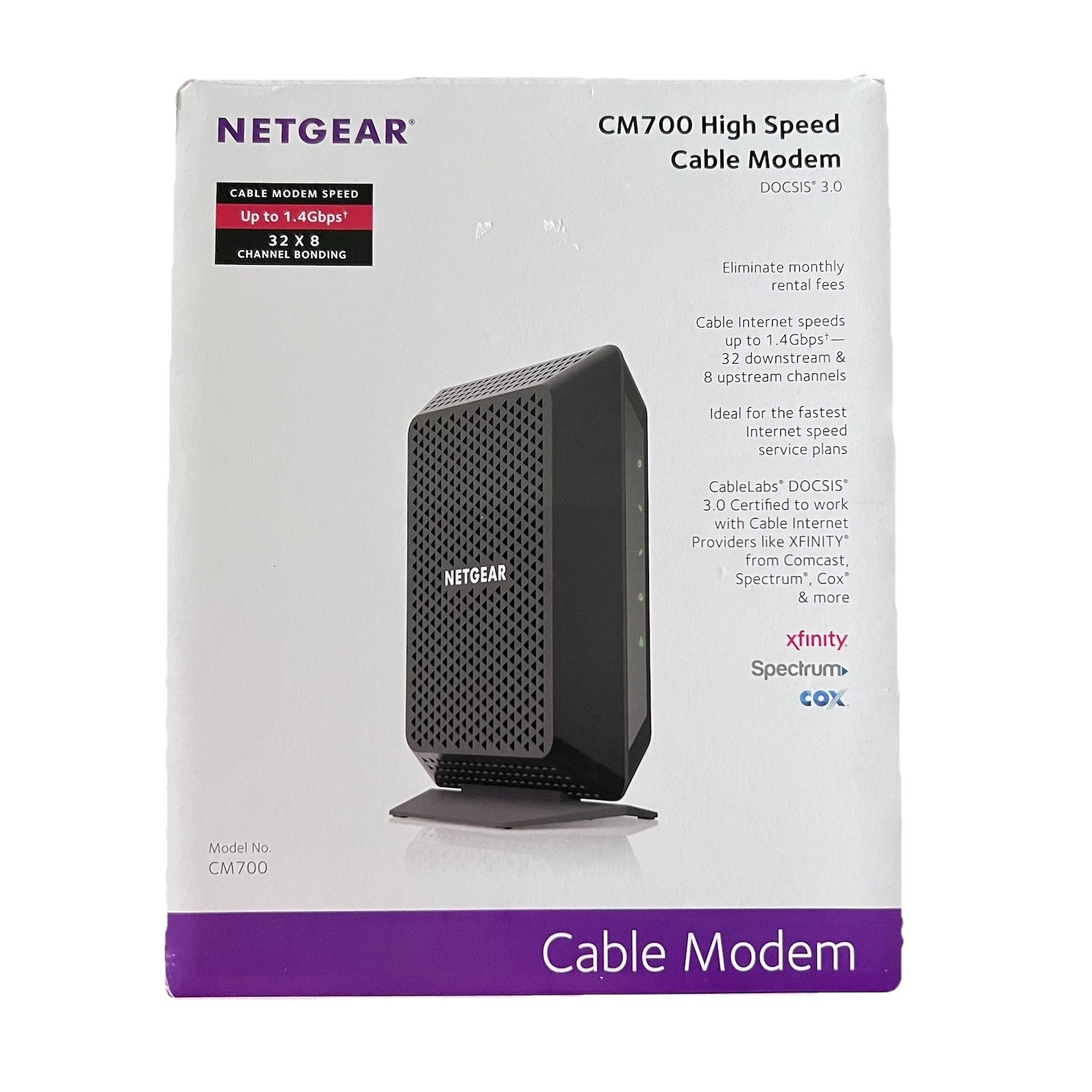 NETGEAR CM700-1AZNAS DOCSIS 3.0 Cable Modem  32x8 Channels  NEW