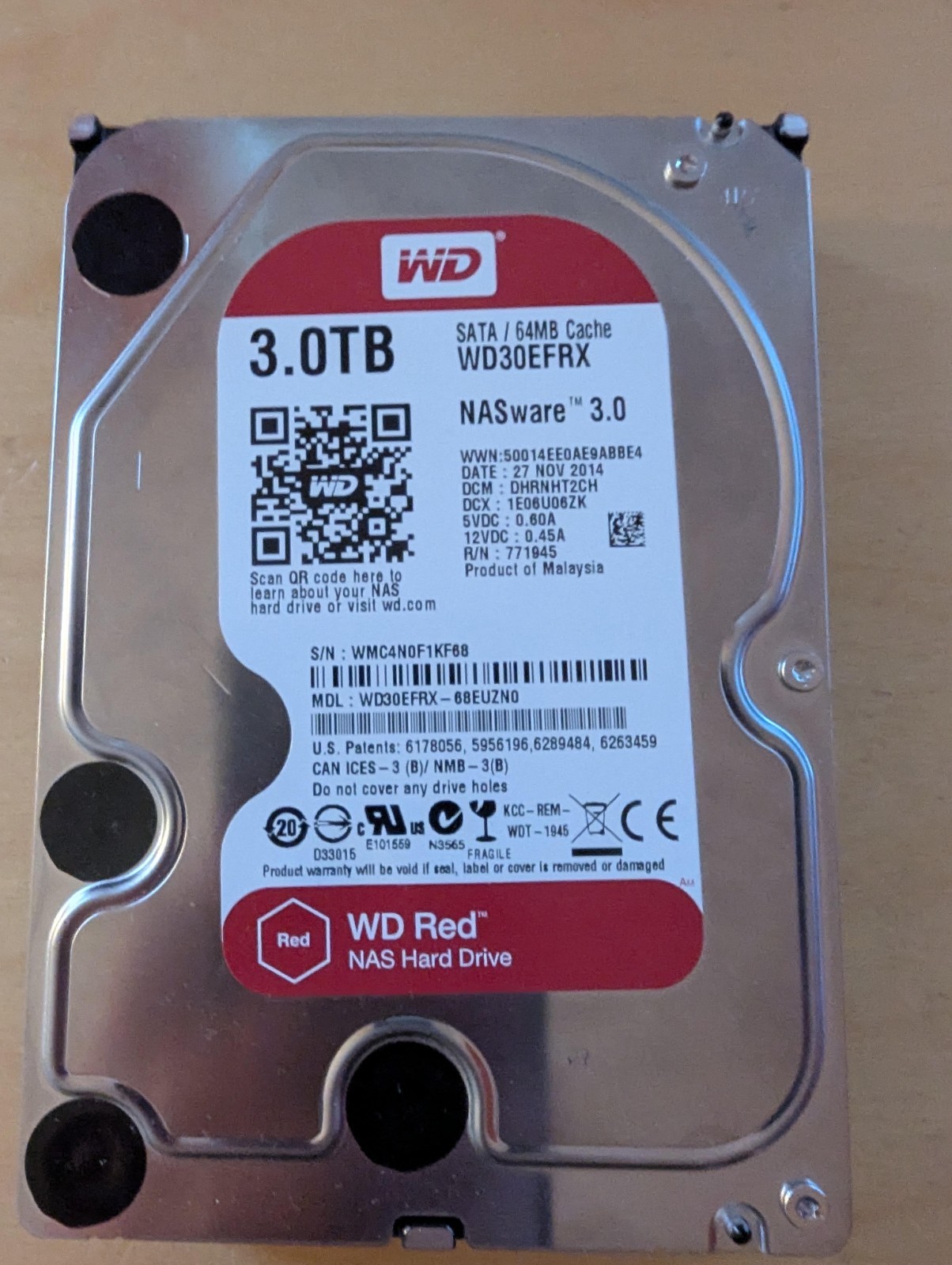 Western Digital WD 3.5" Western Digital Red 3TB SATA III 6Gbps HDD - Works great