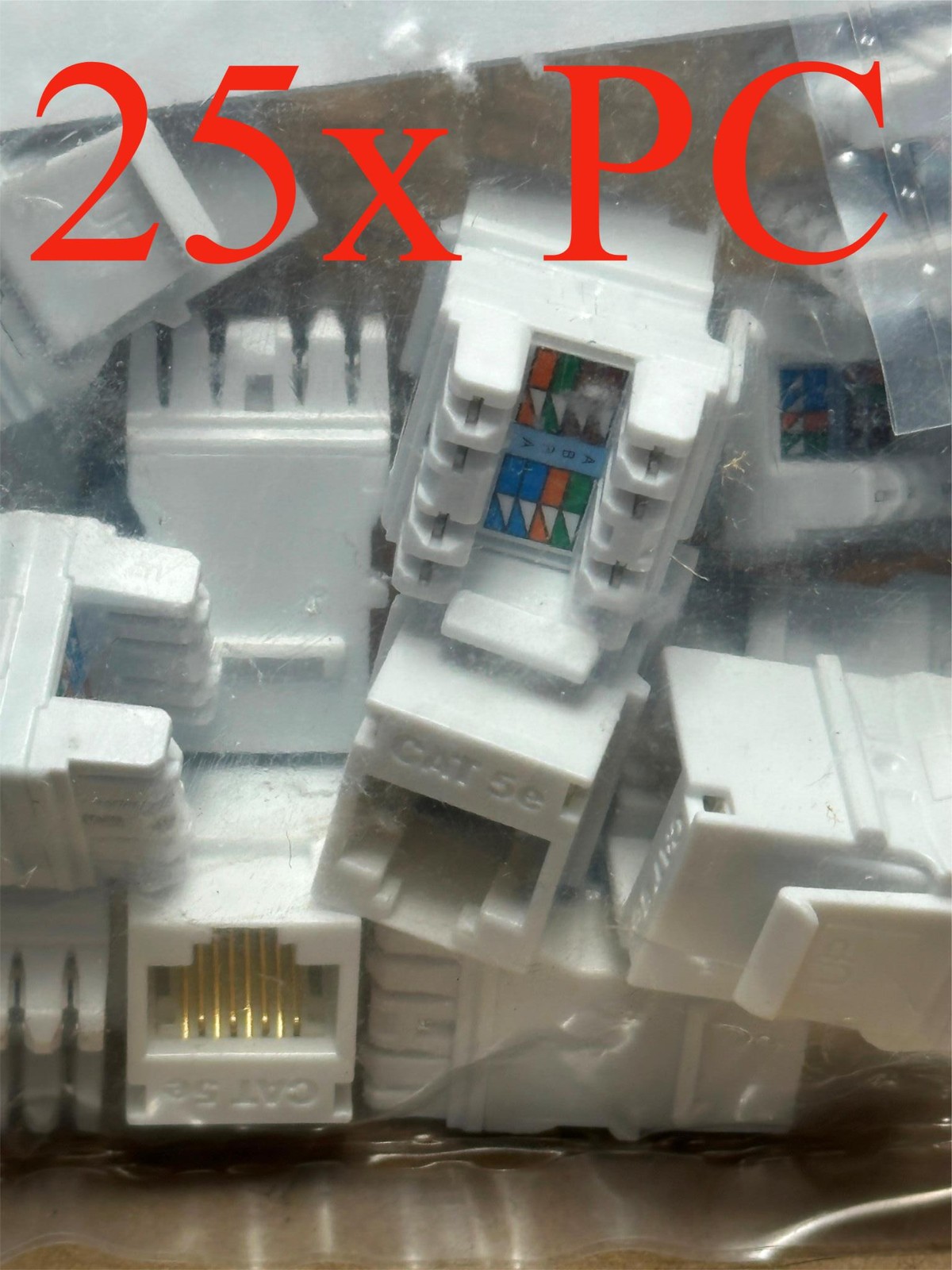 25x Pack SignaMax Cat5E MT-Series Keystone Jack T568 - White