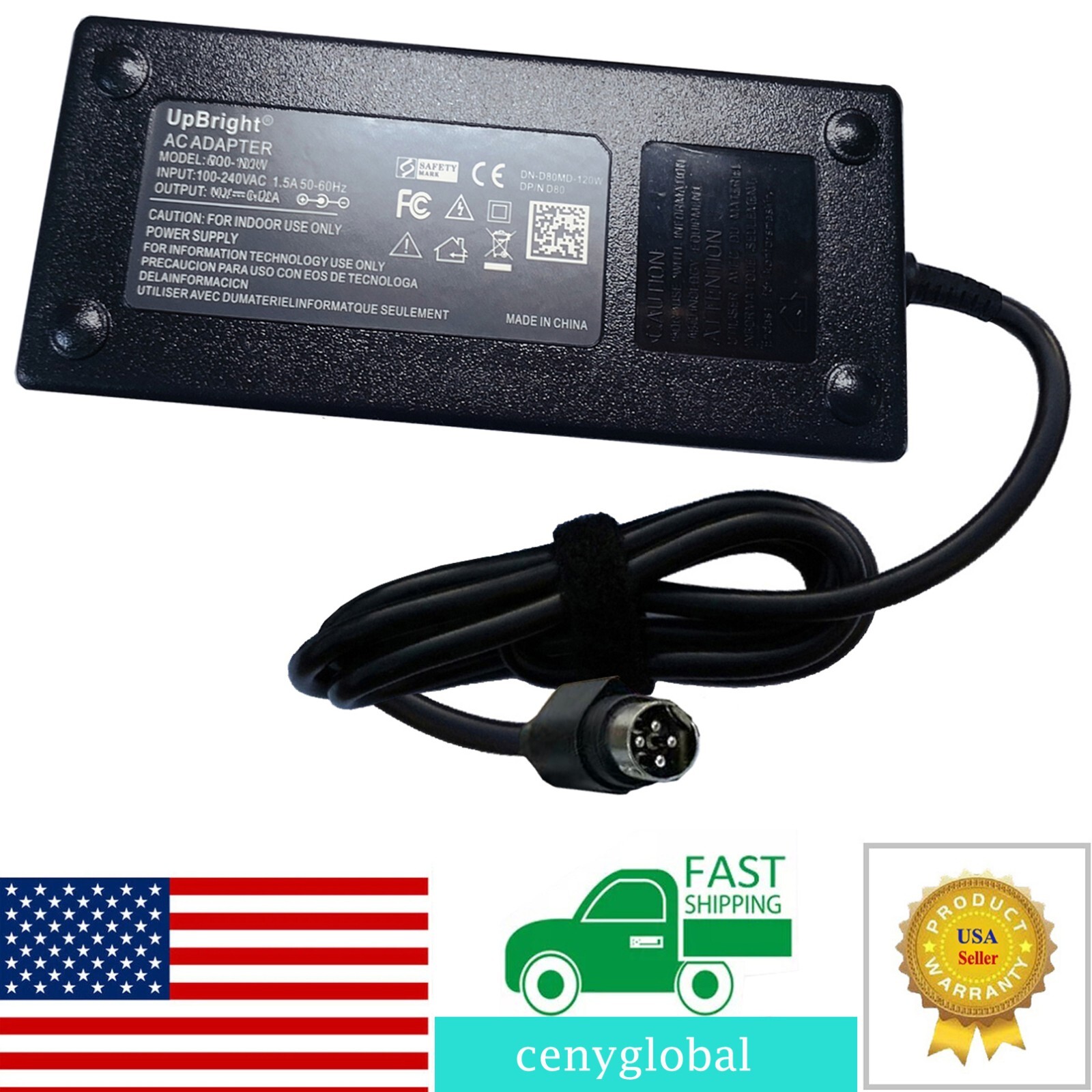 New 54V 4-Pin AC Adapter For Cisco SG300-10MP 10 Port Gigabit PoE Managed Switch