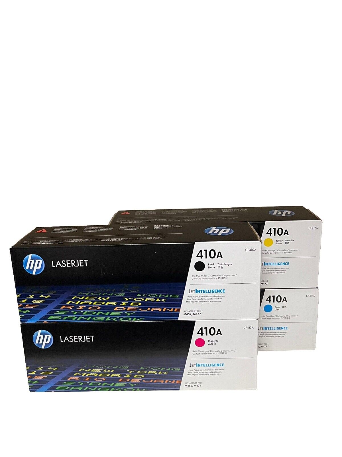 New Set of 4 Genuine HP 410A Toner Cartridges CF410A CF411A CF412A CF413A   OEM