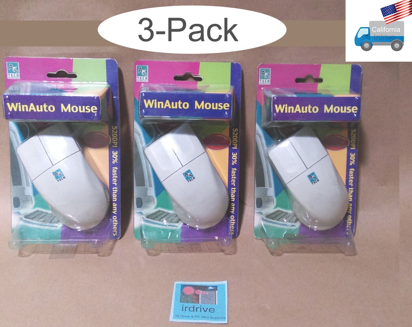 3-Pack: NEW A4 Tech WinAuto 3-button Ball PS/2 Port 520DPI PC Fast Mice