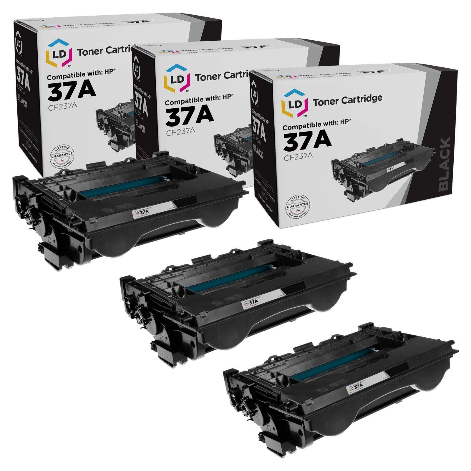 LD Compatible Replacement for HP 37A / CF237A Black Laser Toner Cartridge 3-Pack