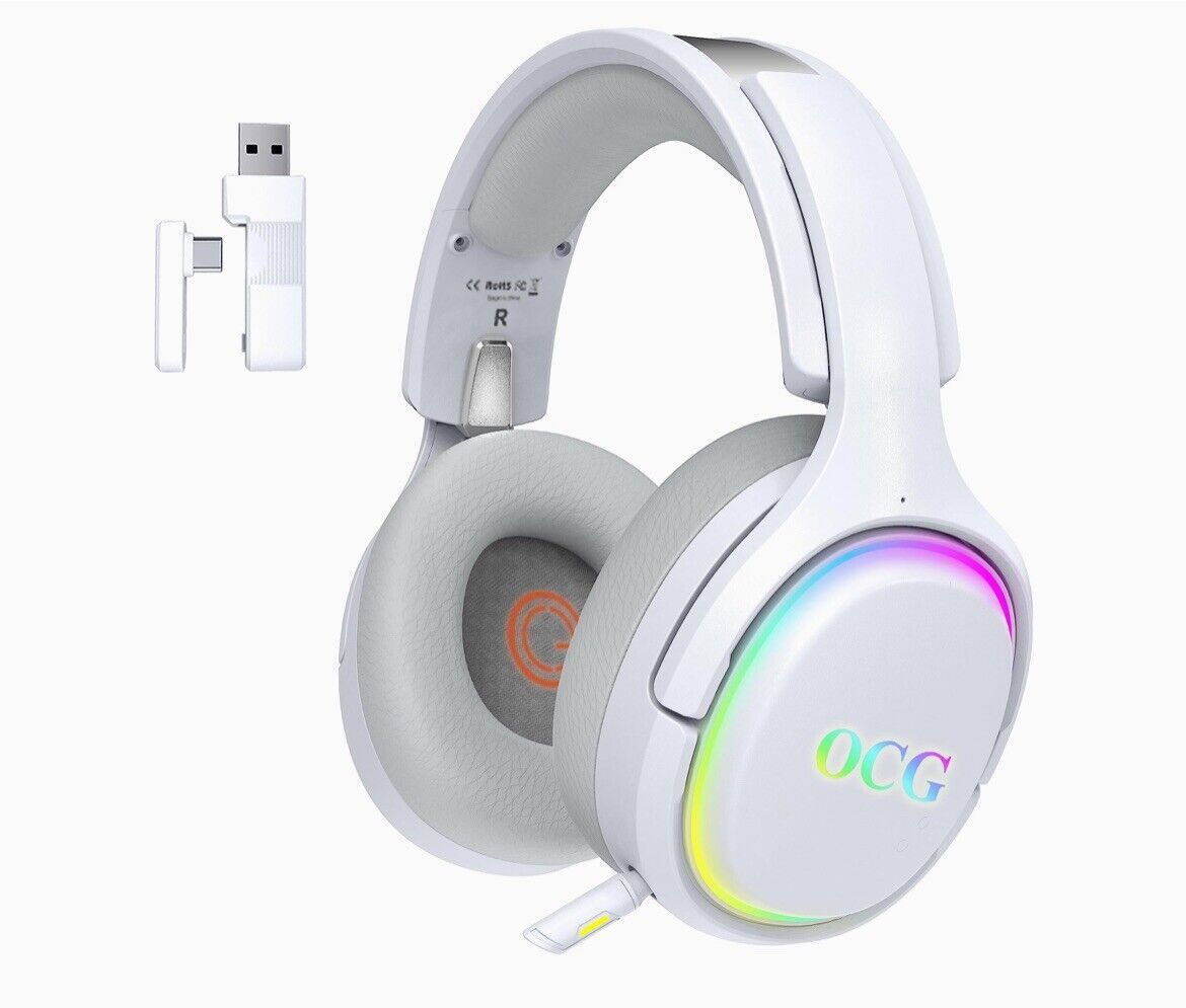 OCG TA5000 Tri-Mode Wireless Gaming Headphones Bluetooth/2.4G Wireless - White