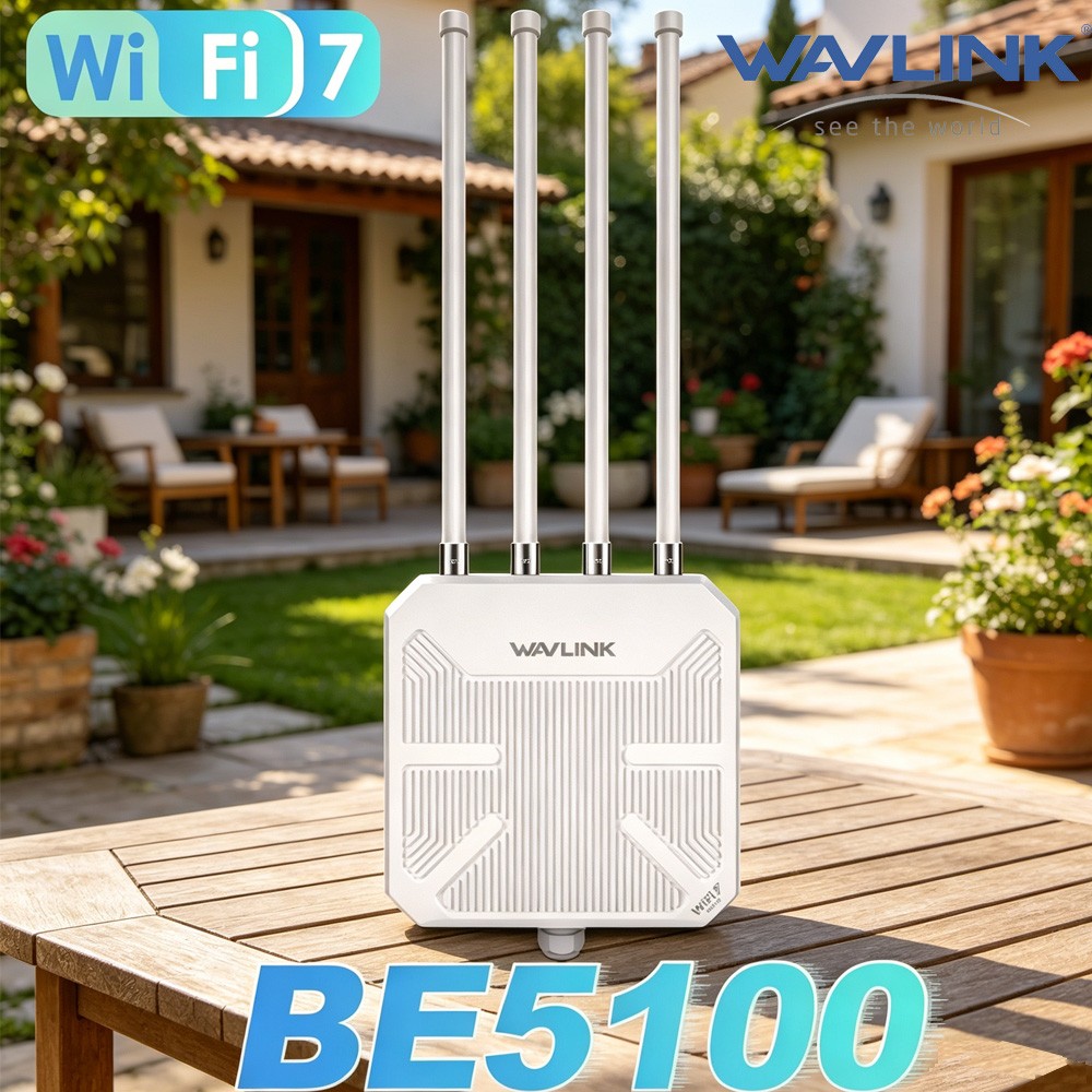 WAVLINK Outdoor Router Extender WiFi7 5100Mbps WiFi6 3000Mbps/1800Mbps IP67 Mesh