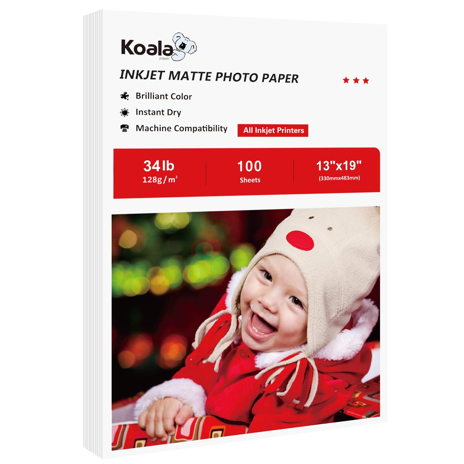 Koala Thin Inkjet Paper 13x19 Inch Matte Photo Paper 6.5Mil 100 PCS Sheets