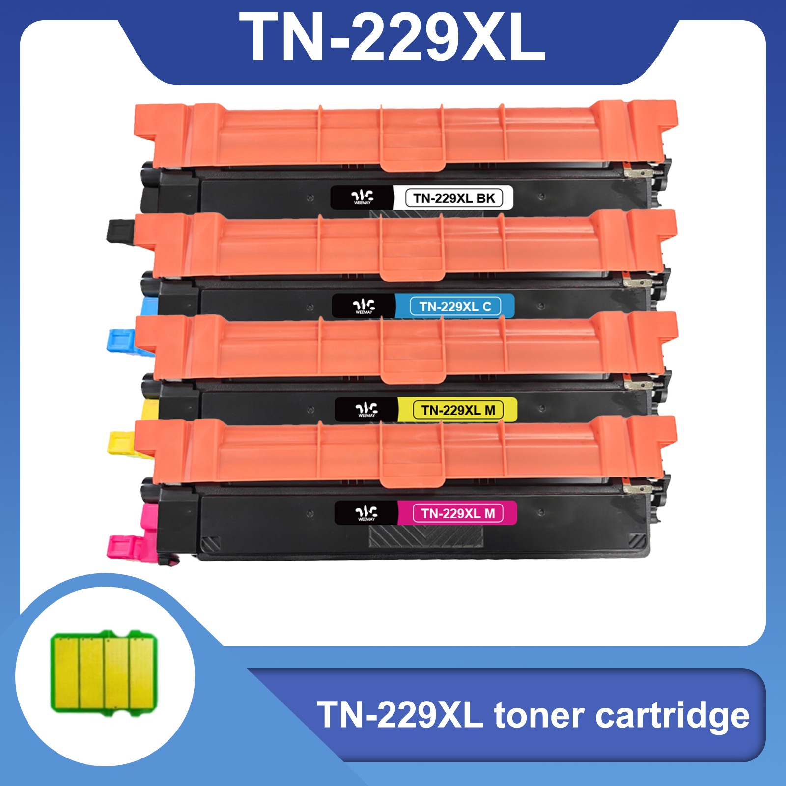 4 Pack TN229XL Toner HIgh Yield For Brother MFC-L3780cdw HL-L3280cdw L3220cdw