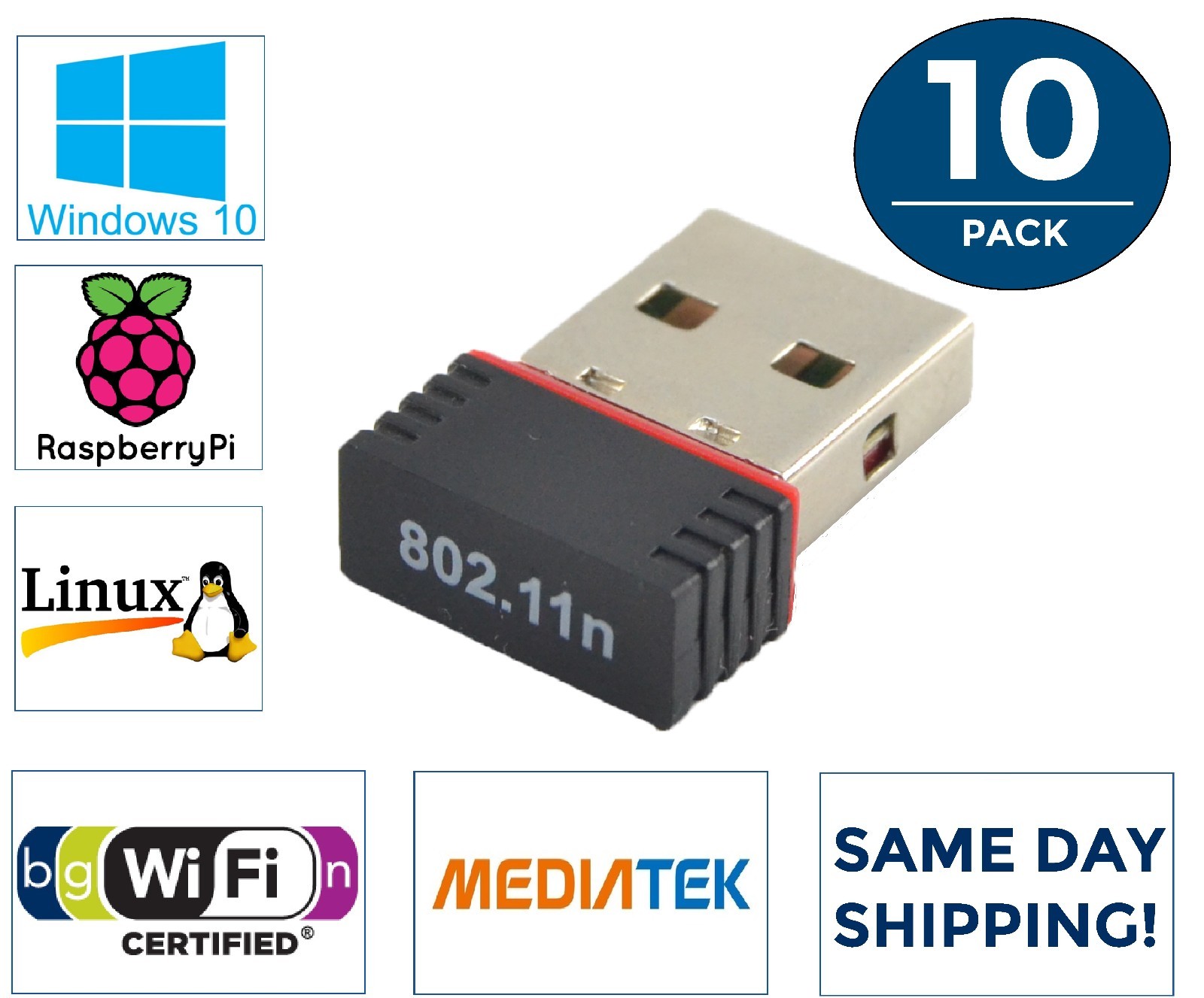 10x LOT MediaTek Mini USB WiFi Wireless Network Adapter 802.11n/g/b Raspberry Pi