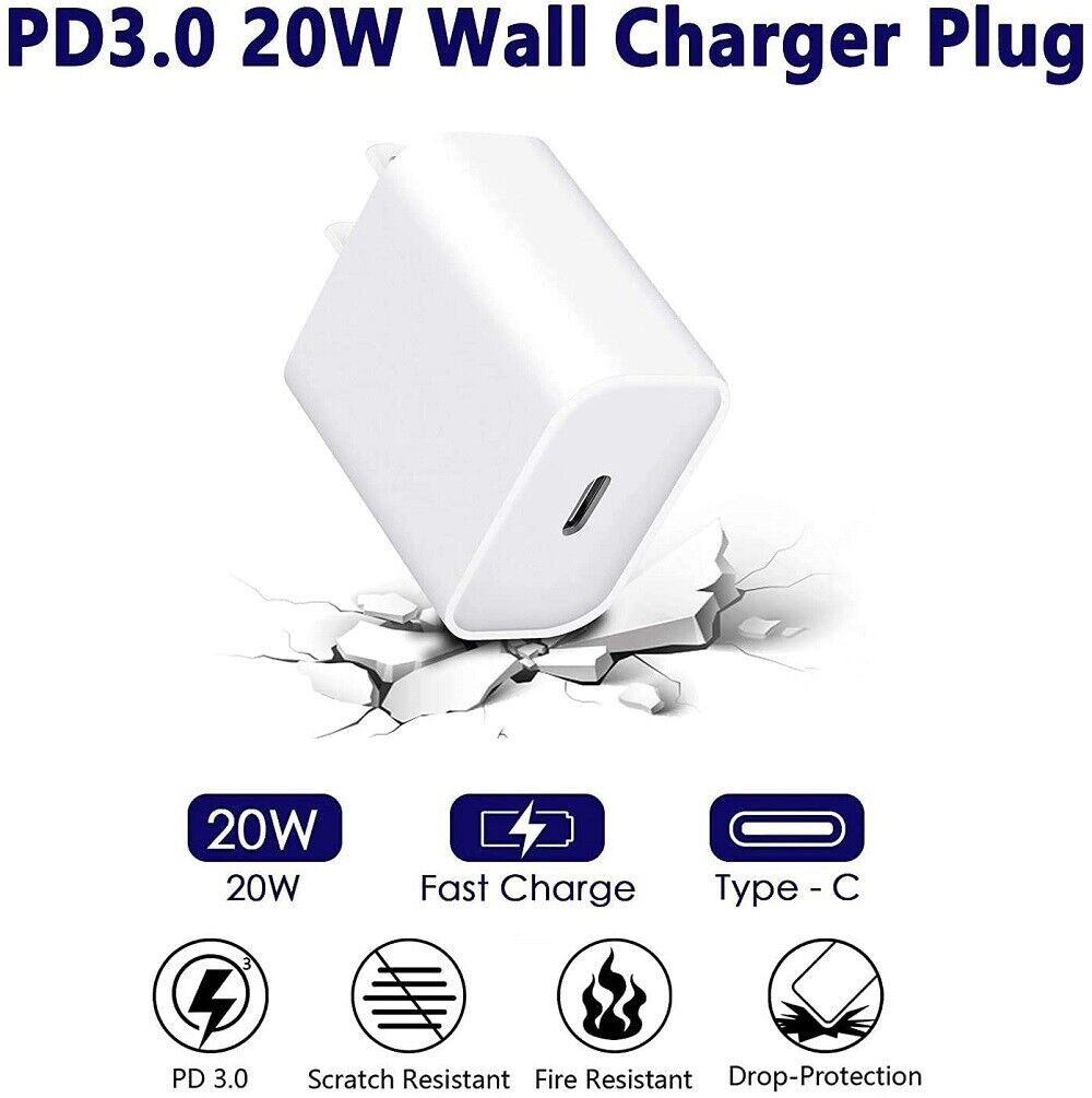 20W PD Fast Charger USB C Power Adapter Cube Lot For Android Samsung iPhone iPad