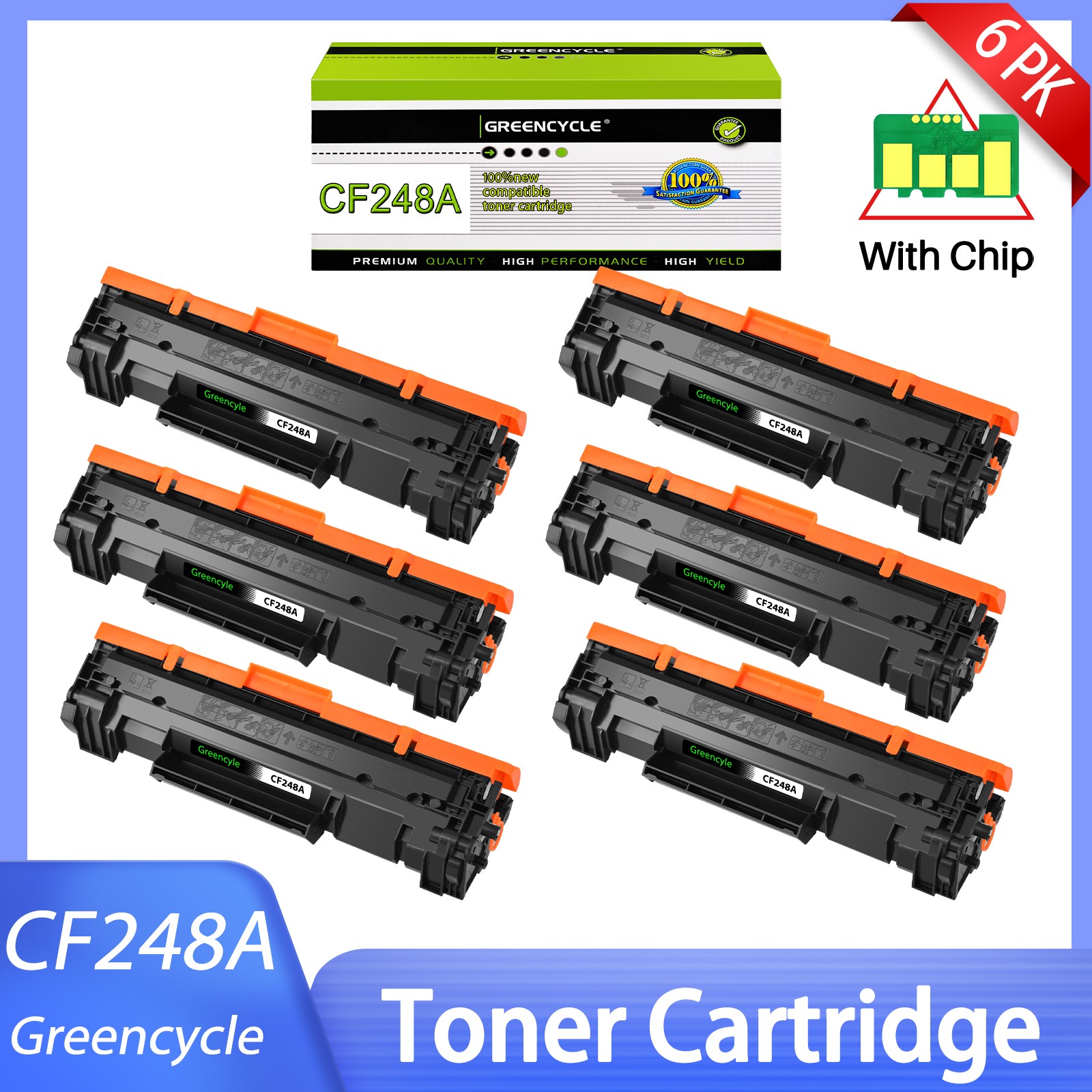 6PK CF248A 48A Toner Cartridge Compatible For HP LaserJet Pro M15a M16w MFP M28a