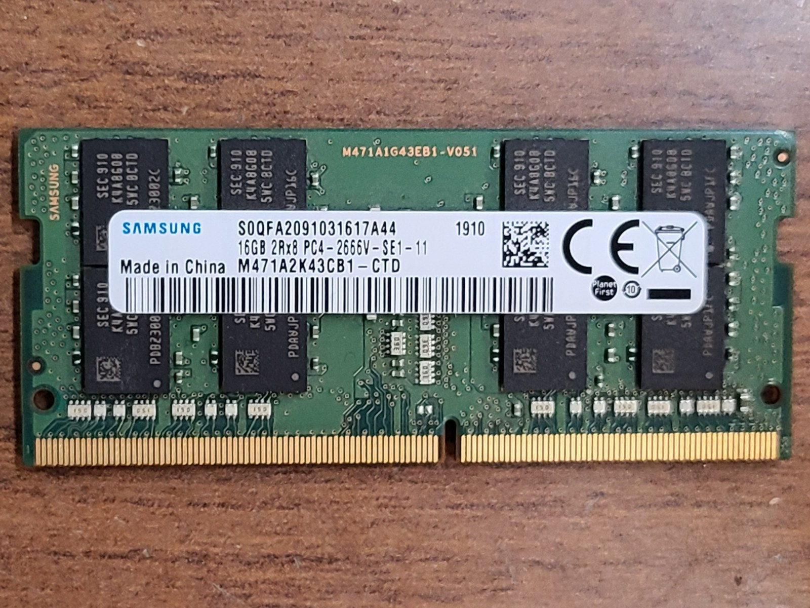 OEM SAMSUNG 16GB PC4-2666V DDR4-21300 MEMORY RAM M471A2K43CB1-CTD 937438-855