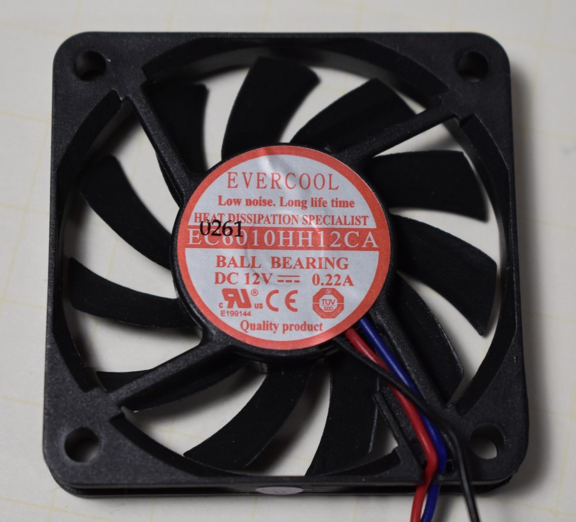 Evercool 60mm x 10mm EC6010HH12CA Computer Case Ball Bearing Fan 3-Pin