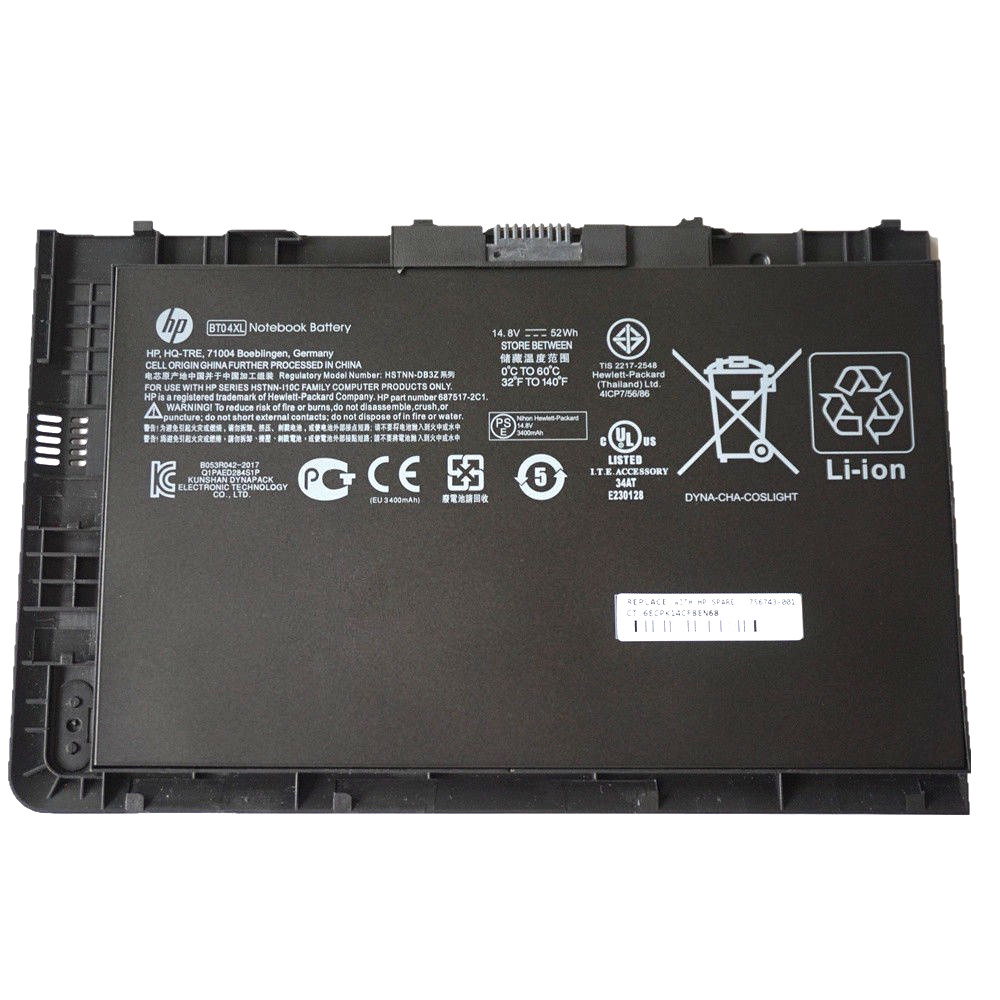 Genuine BT04XL Battery For HP EliteBook Folio 9470M 9480M HSTNN-DB3Z HSTNN-110C