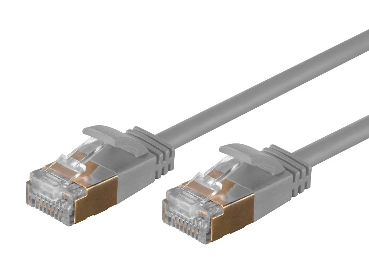 Monoprice Cat6A Ethernet Cable 10m Gray RJ45 36AWG S/STP LAN Modem Router 5pcs