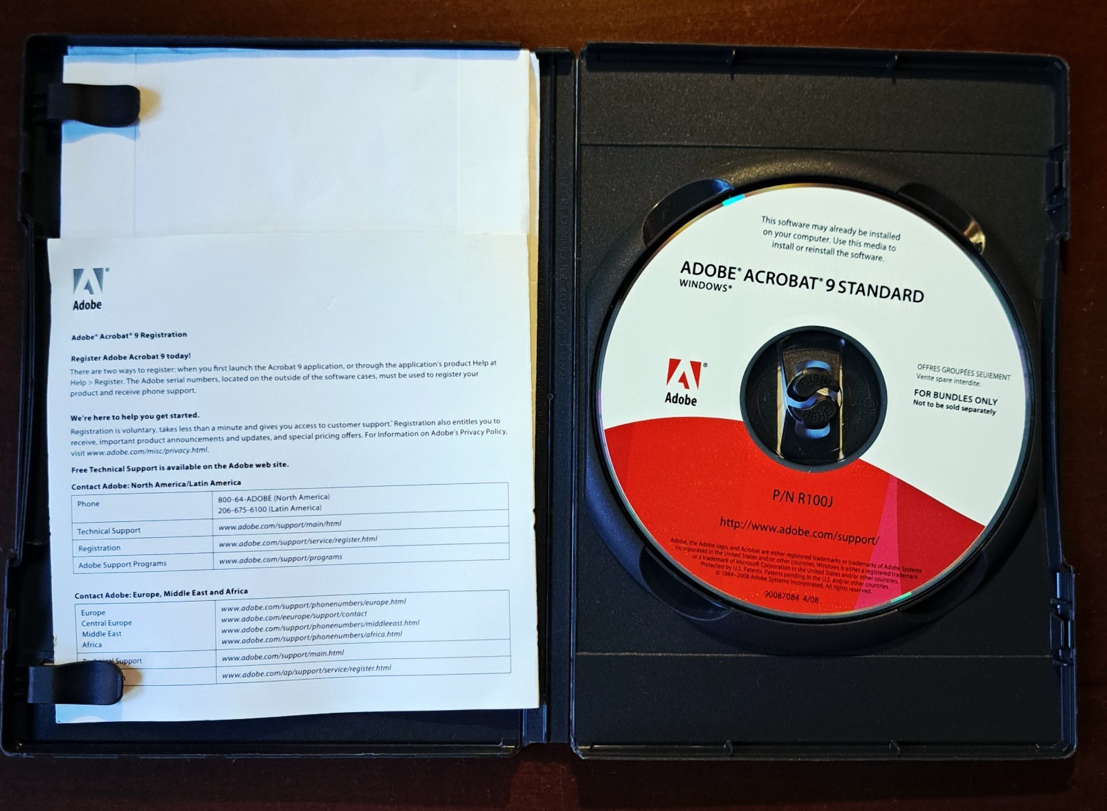 Adobe Acrobat 9 Standard R100J Windows CD w/ OEM Serial Number
