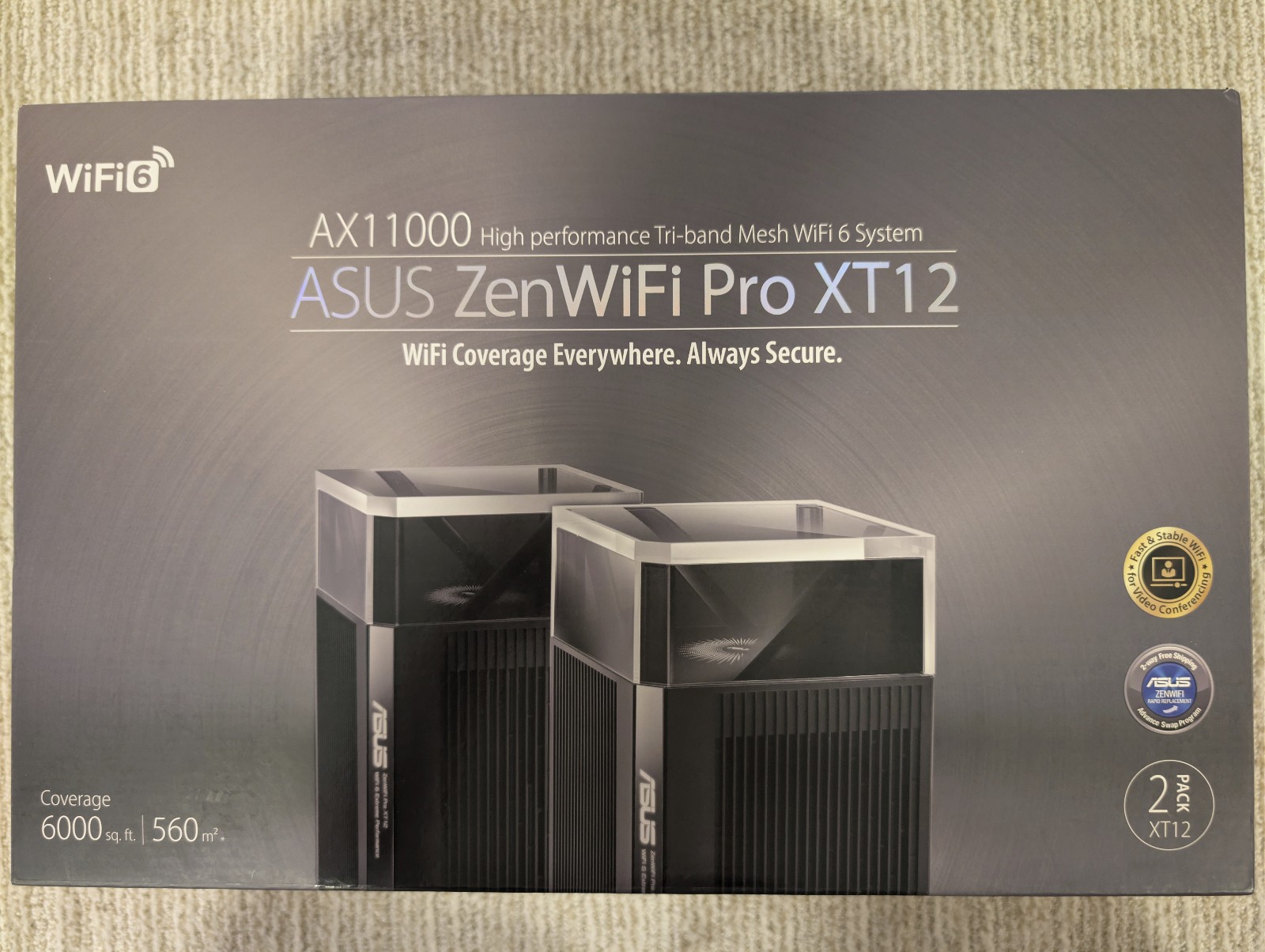 ASUS ZenWiFi Pro AXE11000 Tri-Band WiFi 6E Mesh System - Pack of 2