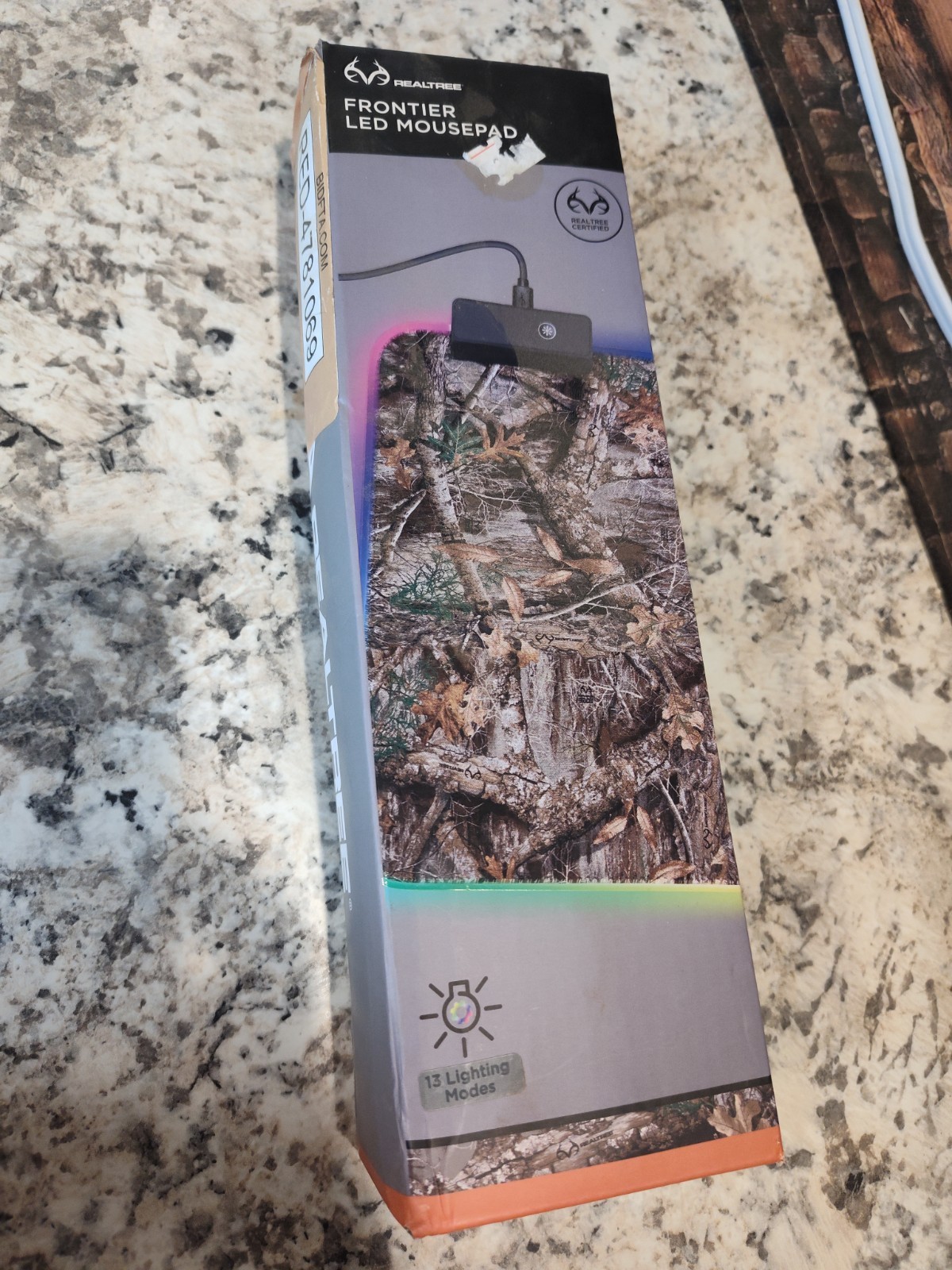 Realtree Frontier Mouse Pad 13 LED Light Modes Anti Slip Base 12.5"x9" Mousepad