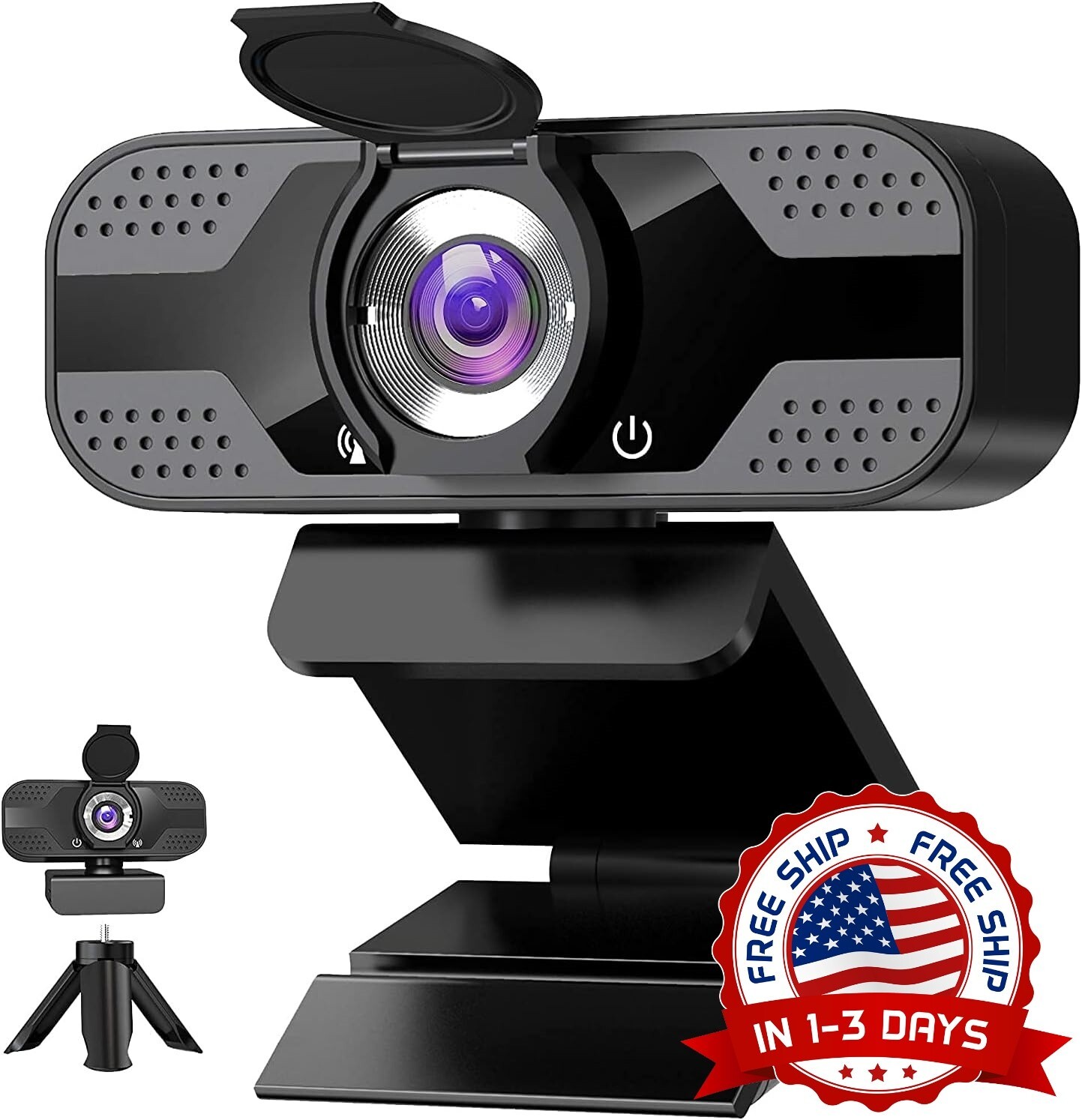 Cámara web 1080P HD para PC con micrófono y cámara web con Trípode giratorio NEW