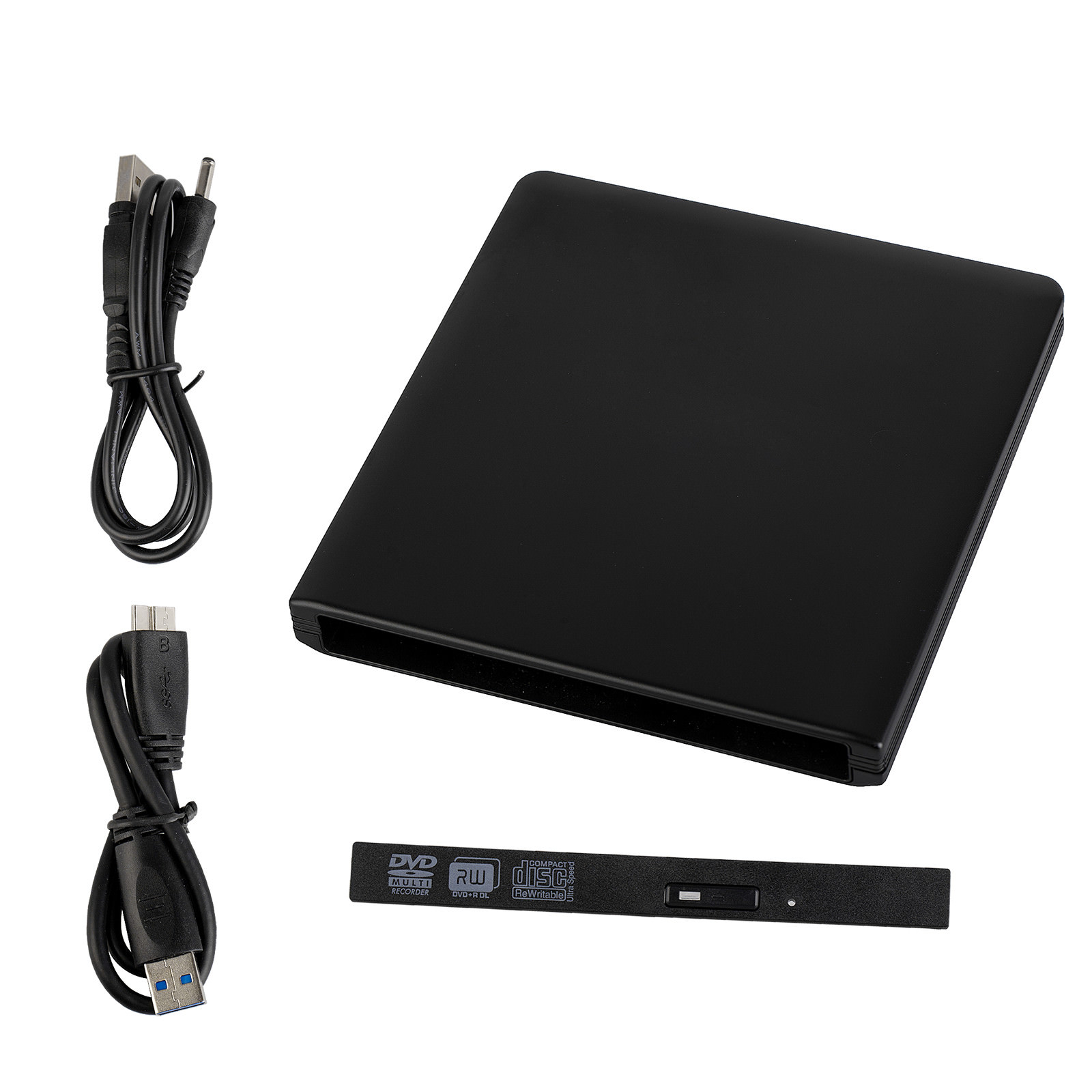 Slimline 12.7mm DVD CD Drive to USB 3.0 External Enclosure Adapter Caddy Case