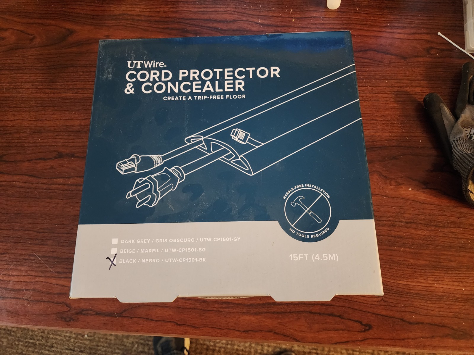 UT Wire Cord Protector & Concealer UTW-CP1501-Bk For a Trip Free Floor