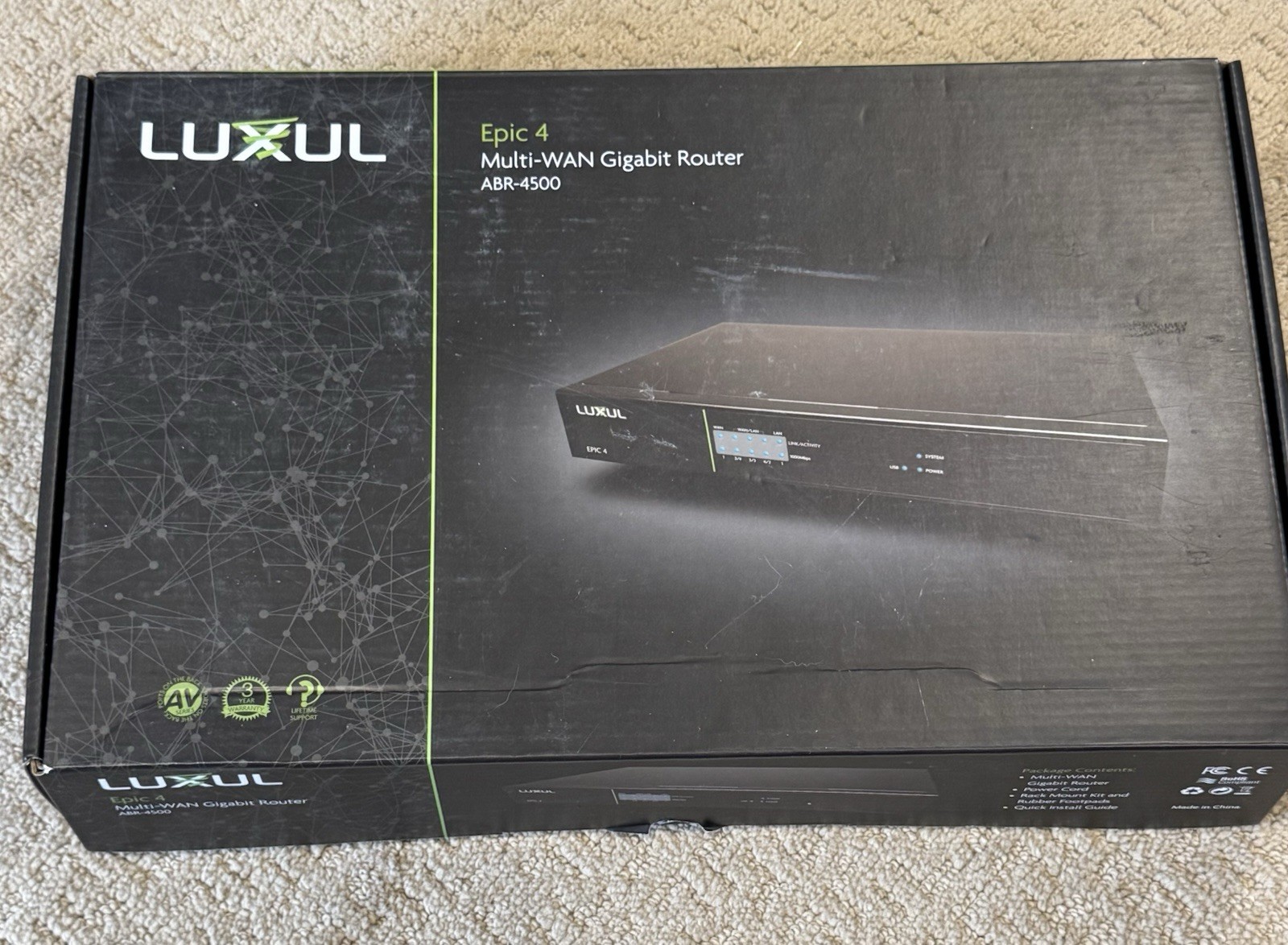 LUXUL Epic 4 ABR-4500 Gigabit Router in Orginal Box