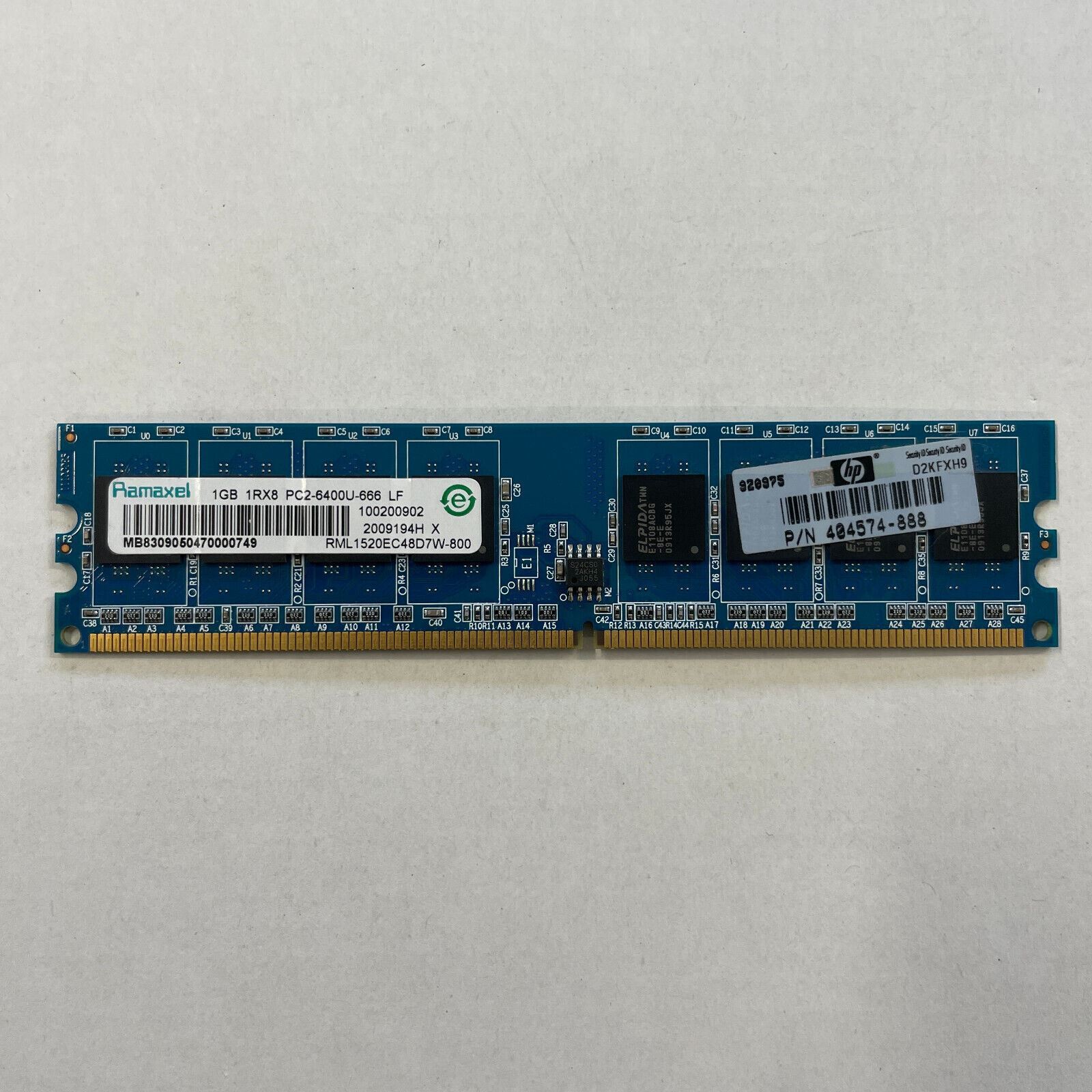 Ramaxel 1GB DDR2 RAM PC2-6400U 800MHz non-ECC Unbuffered DIMM RML1520EC48D7W-800