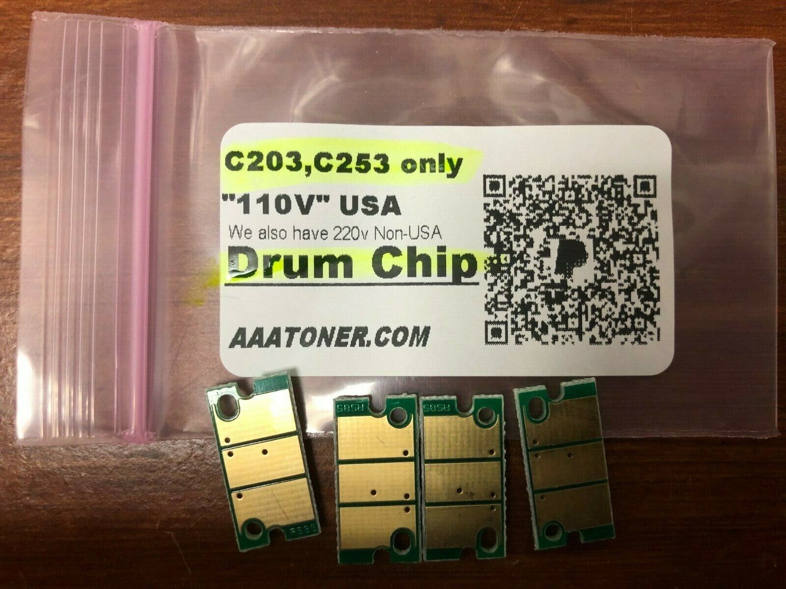 4 x Imaging Unit Drum Chip Refill for Konica Minolta Bizhub C203, C253 - ONLY 