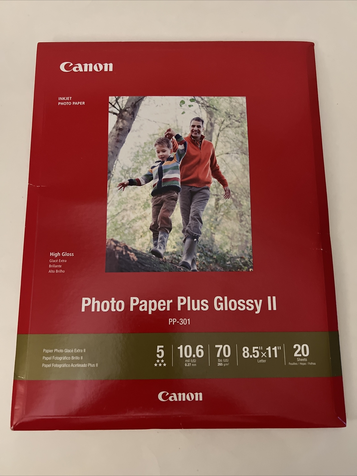 Canon 8.5"x11" Photo Paper Plus Glossy II - 20 Sheets (1432C003) PP-301 sealed