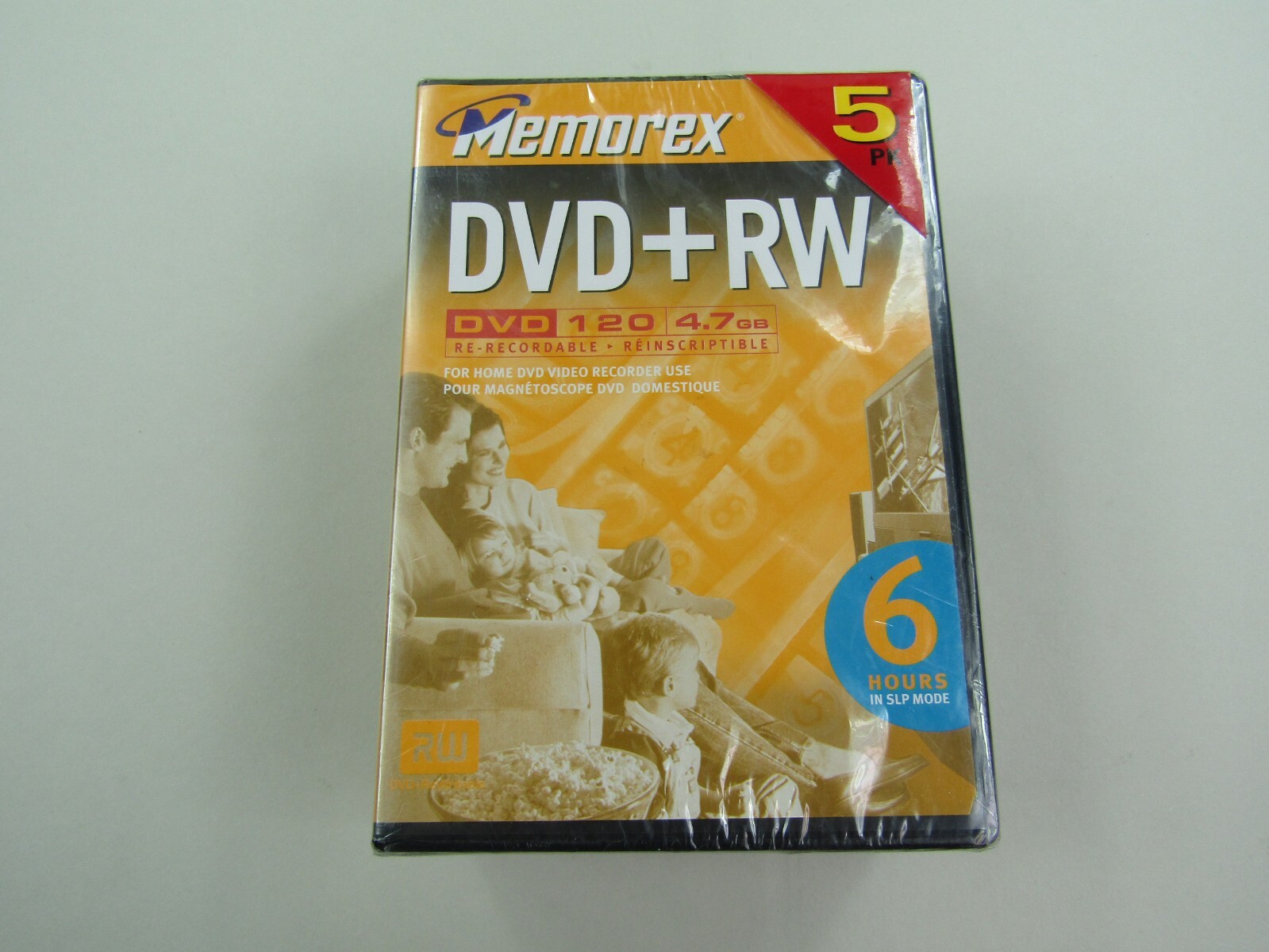 Memorex DVD + RW 5 Pack 6 Hours DVD 120 4.7 GB Re-Recordable New Sealed Home DVD