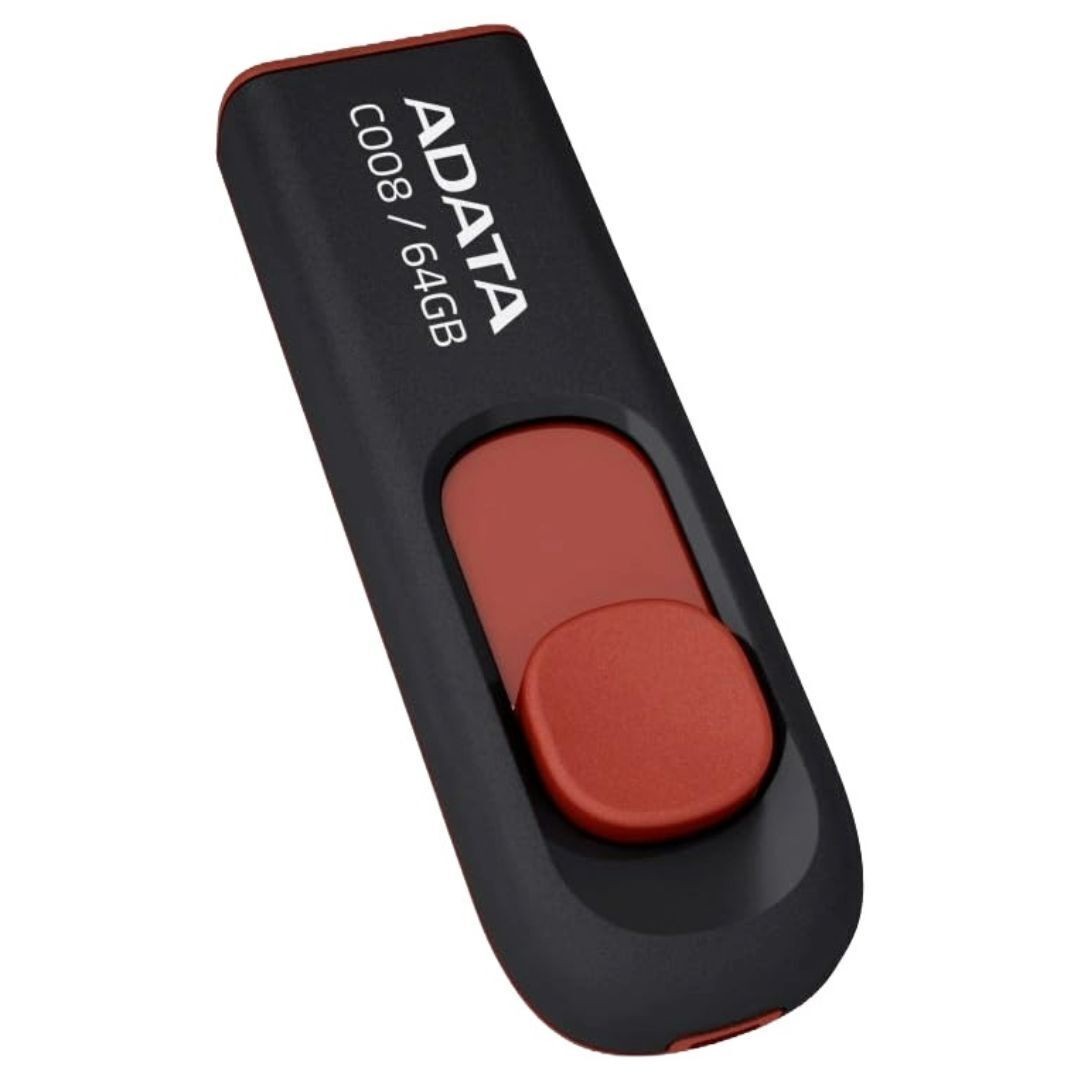 ADATA 64GB USB 2.0 Retractable Capless Flash Drive (Red) FAST Storage