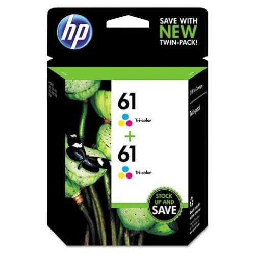 Twin HP 61 Combo Tri-Color Genuine Ink Cartridges exp2025