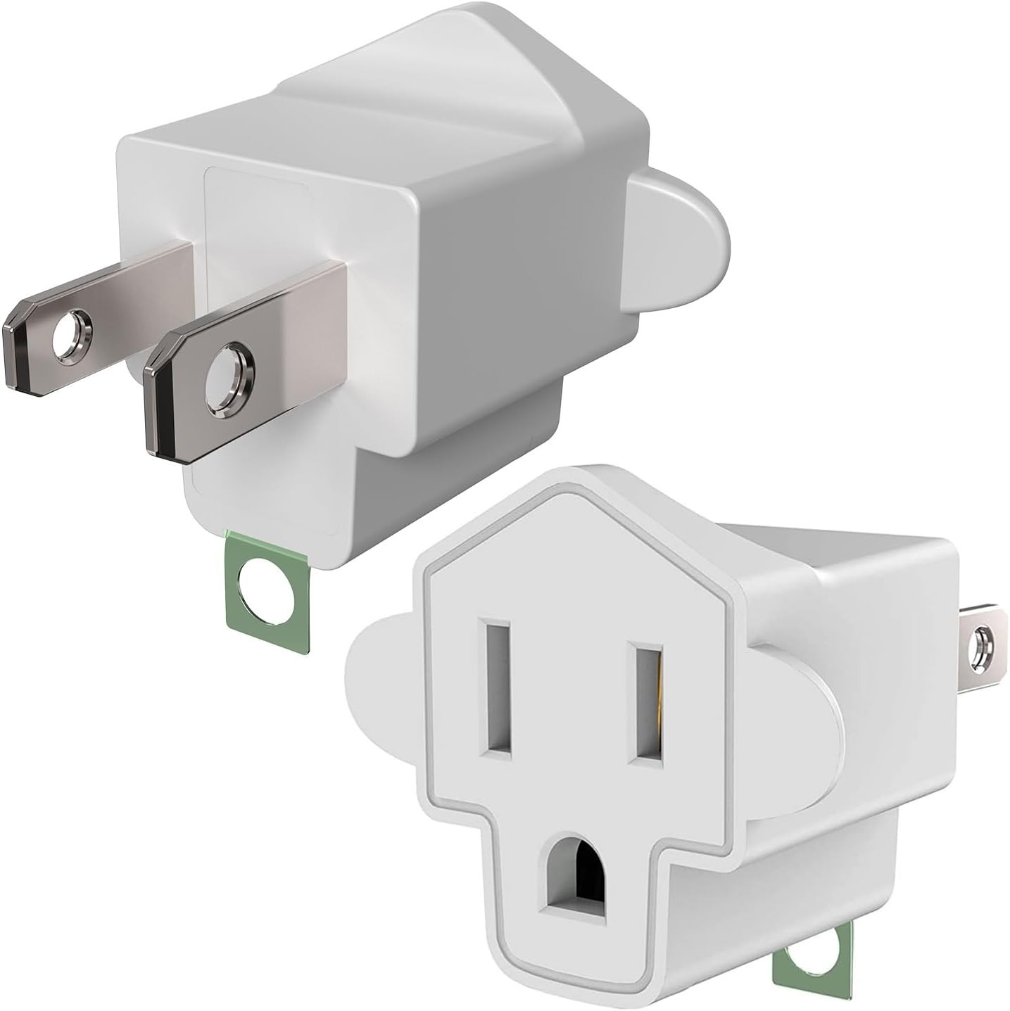 Fireproof 3-Prong to 2-Prong Adapter Plug - Perfect for Global Travel