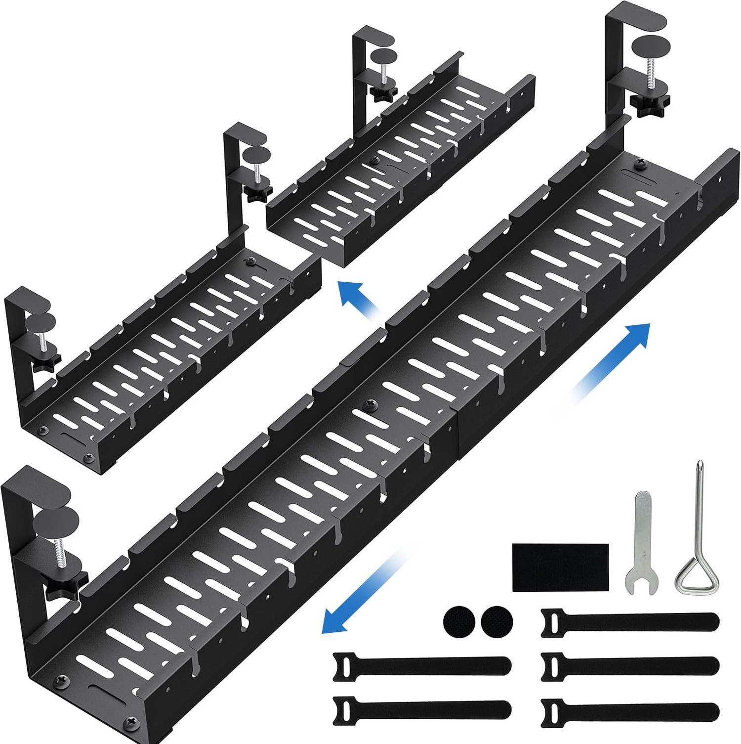 No Drilling Extendable Under Desk Cable Management, Metal Cable Man... Fast Ship