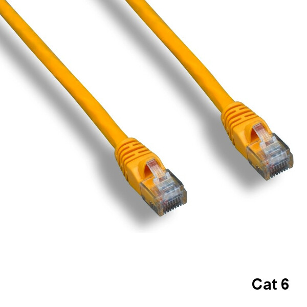 KNTK Yellow 100ft Cat6 UTP PatchCord 24AWG 550MHz Panel Router Networking RJ45