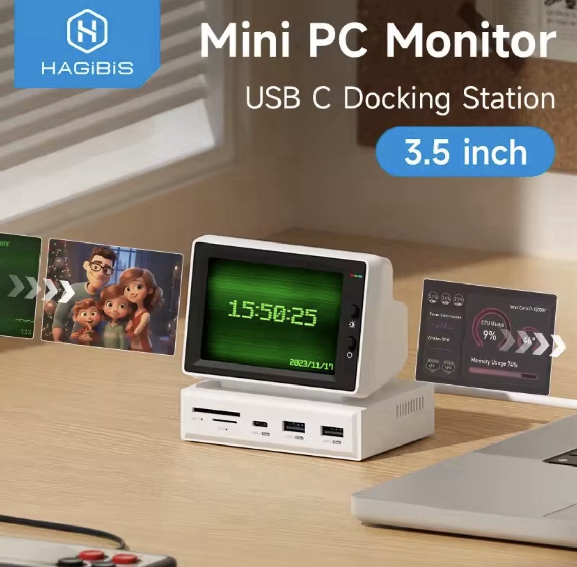 HAGIBIS Mini Monitor for PC Computer Laptop Extension
