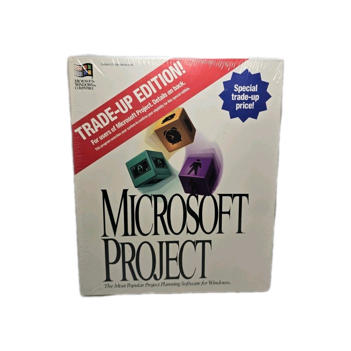 Microsoft Project Version 4.0 3.5" Disks Software SEALED Brand New 1994 Vintage