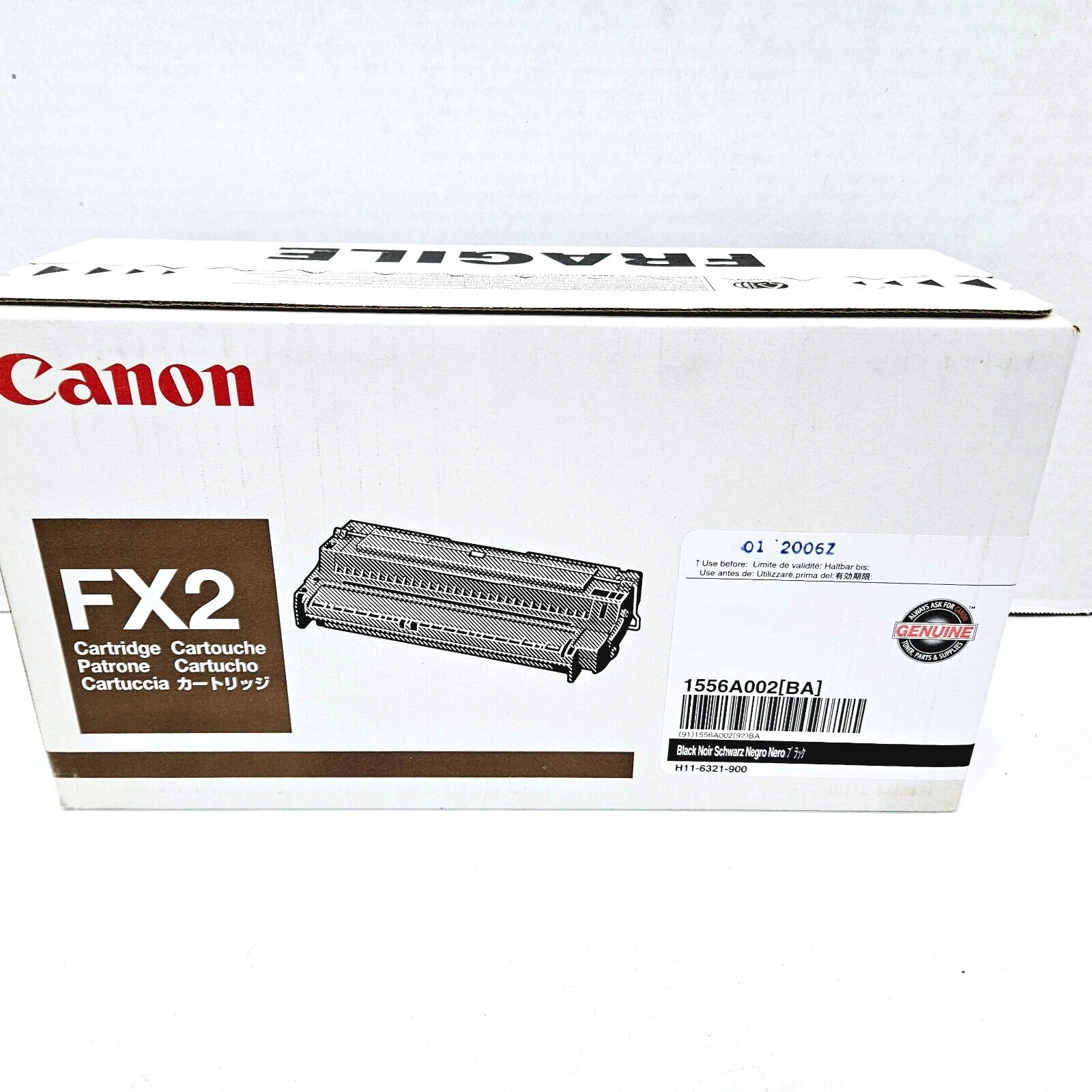Canon Black FX2 Cartridge Genuine OEM 1556A002BA Box Sealed H116321900 2006