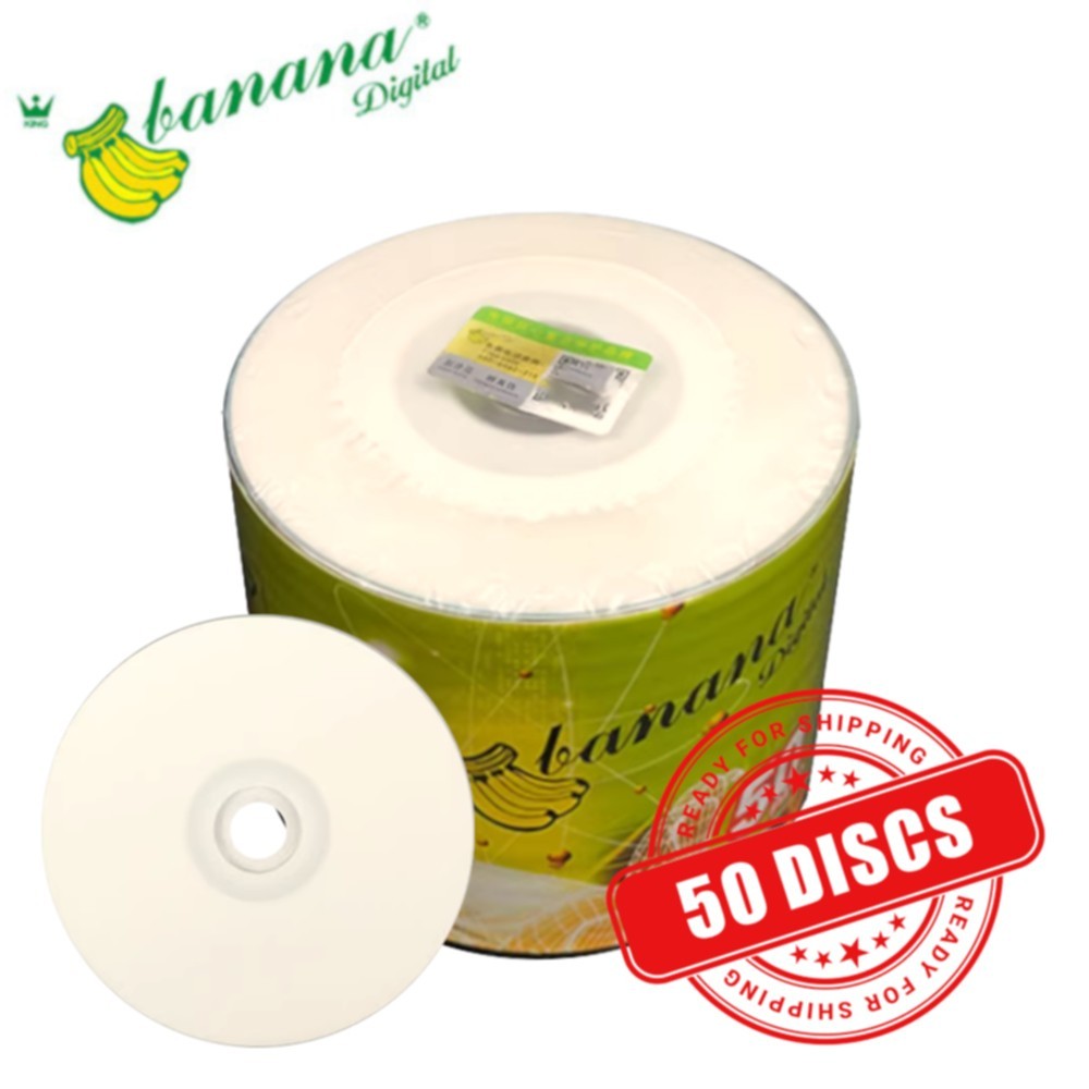 Banana Mini CD-R 32x 8cm 210 MB Blank CD Recordable A+ Disc Printable - 50 Discs