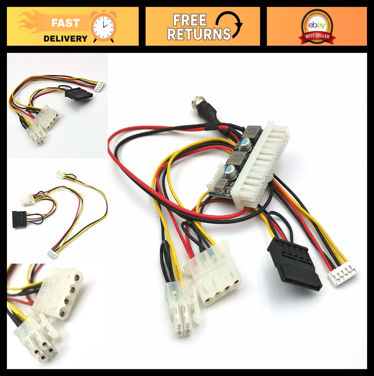12V 160W Mini ITX ATX Power Supply Module, 24Pin Pico PSU for Car & Auto Use