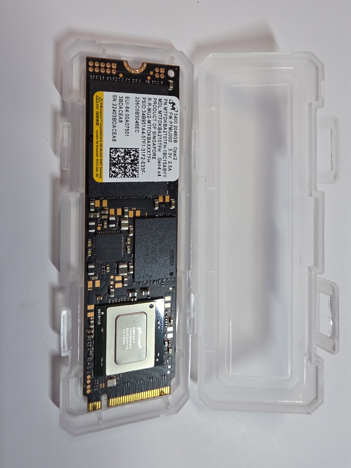 Micron 3400 2TB NVMe M.2 PCIe 4.0 Solid State Drive SSD MTFDKBA2T0TFH