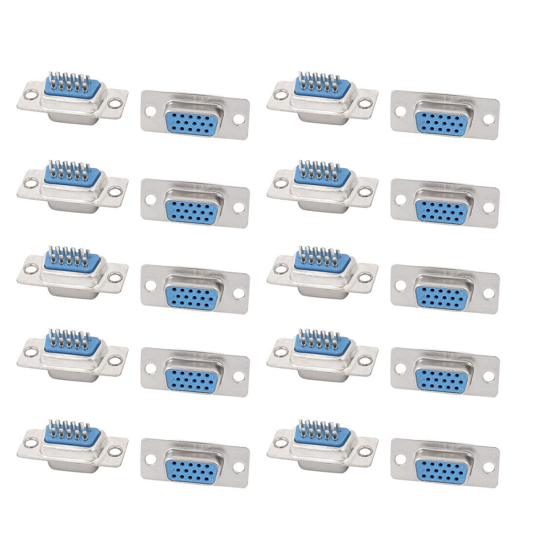 20Pcs D-SUB 3 Rows 15 Pin Female Solder Type Adapter Connector Straight Socket