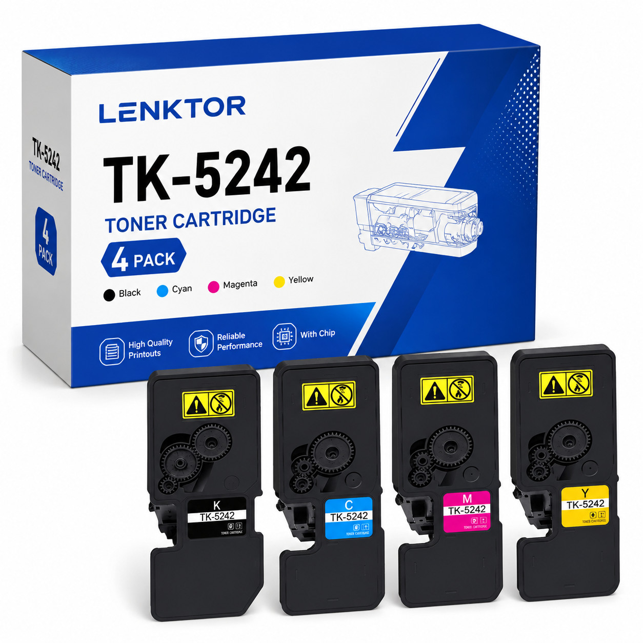 TK5242 4PK BK/C/M/Y With Chip Compatible Toner fits for ECOSYS P5026cdn P5026cdw