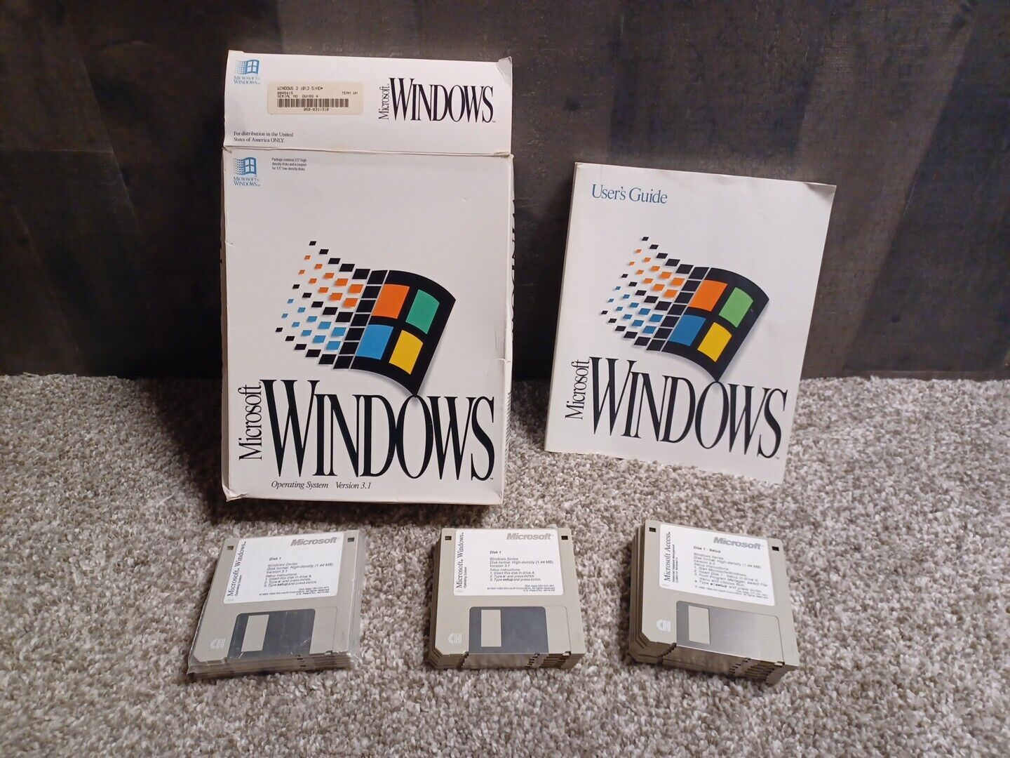Microsoft Windows 3.1 Used  In Box