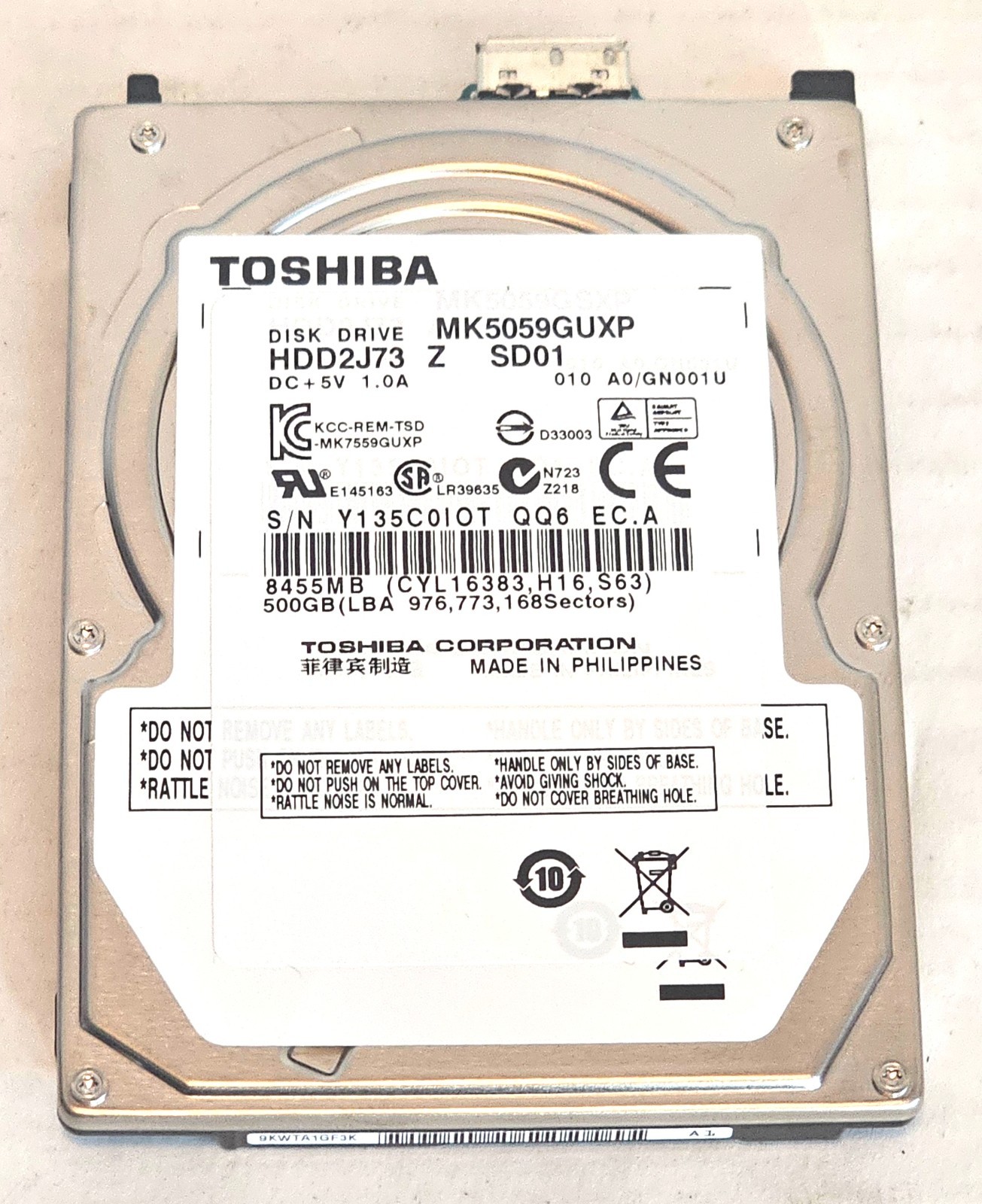 Toshiba MK5059GSXP MK5059GUXP 500GB USB 3.0 Hard Drive PLEASE READ