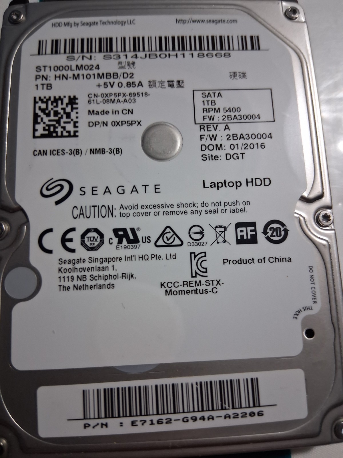 Samsung ST1000LM024 1TB 2.5" SATA 5400RPM Laptop HDD